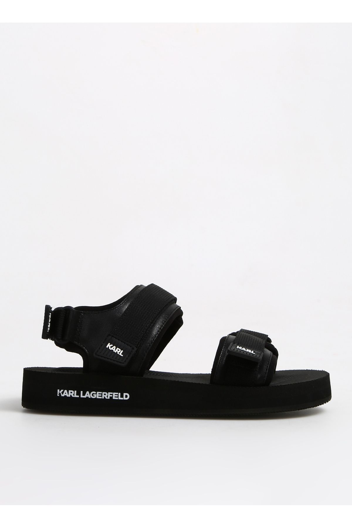 Karl Lagerfeld Siyah Erkek Sandalet ATLANTIK Double Strap