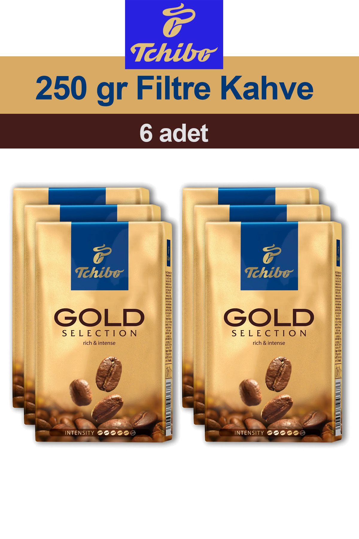 Tchibo Gold Selection Öğütülmüş Filtre Kahve 6 x 250 gr