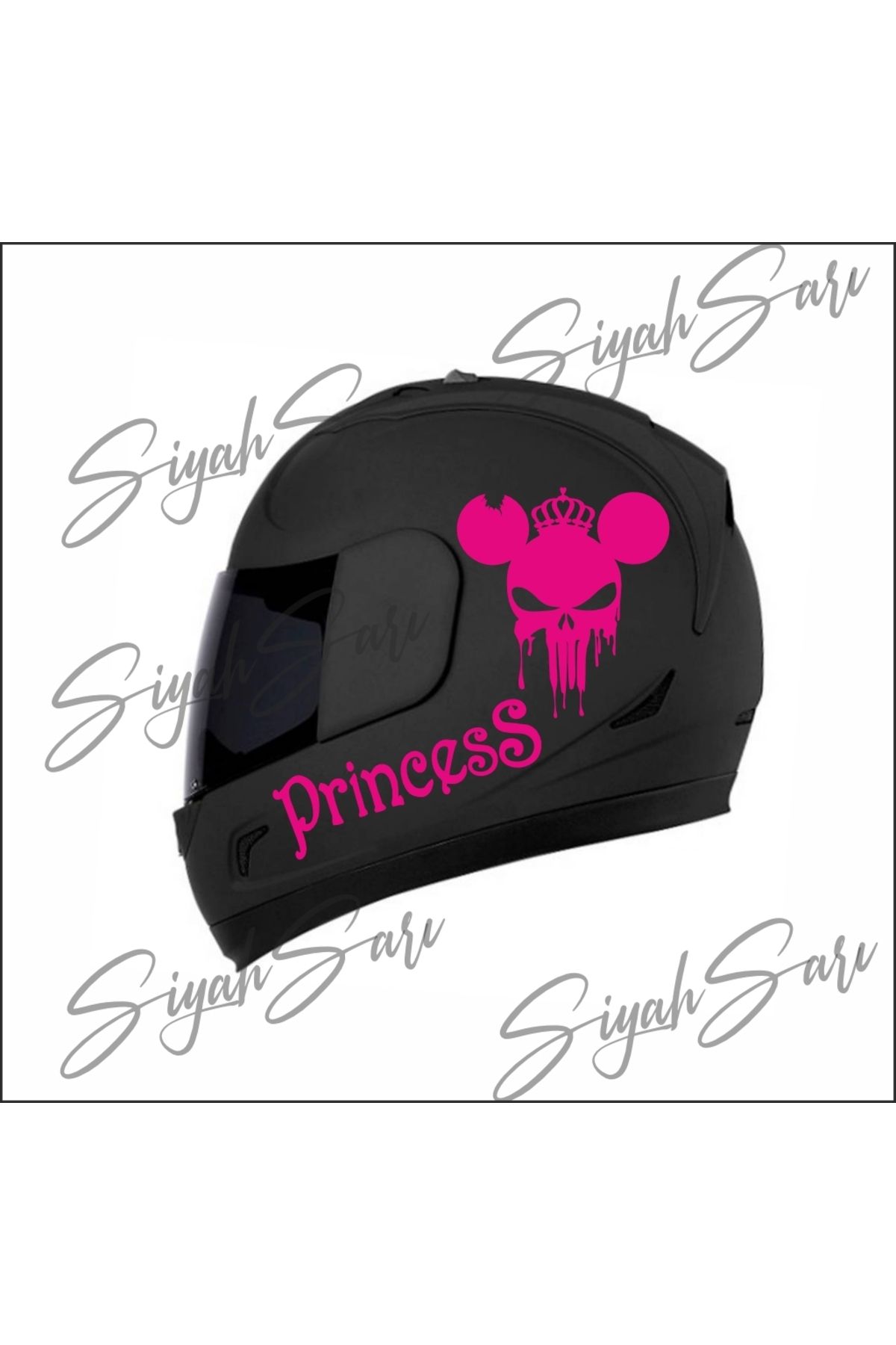 S&S HEDİYELİK EŞYA Princess Kask Sticker Depo Kapağı Sticker Araba Araç Oto Otomobil Motorsiklet motor Sticker
