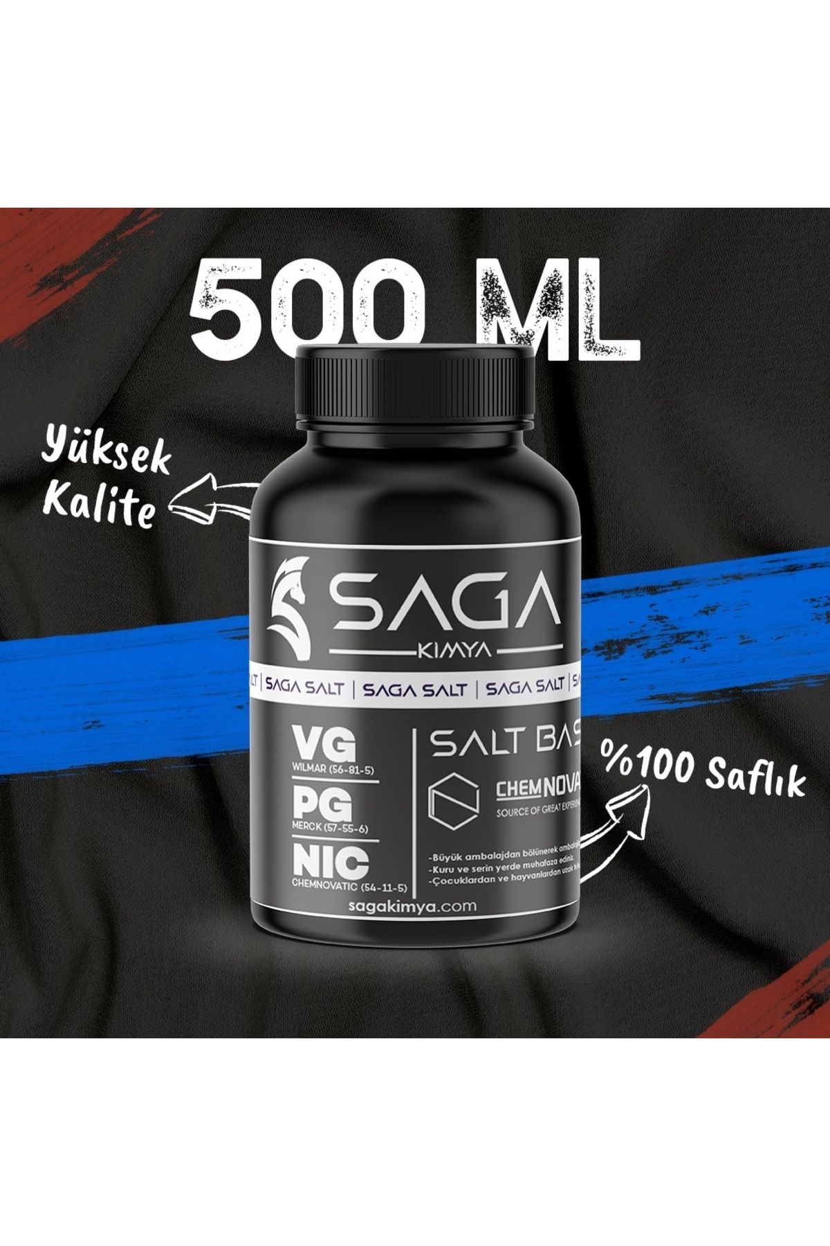 Saga Kimya Wilmar Chemnovatic Salt Nbase 500 ML 36 mg 80/20 Vg/Pg