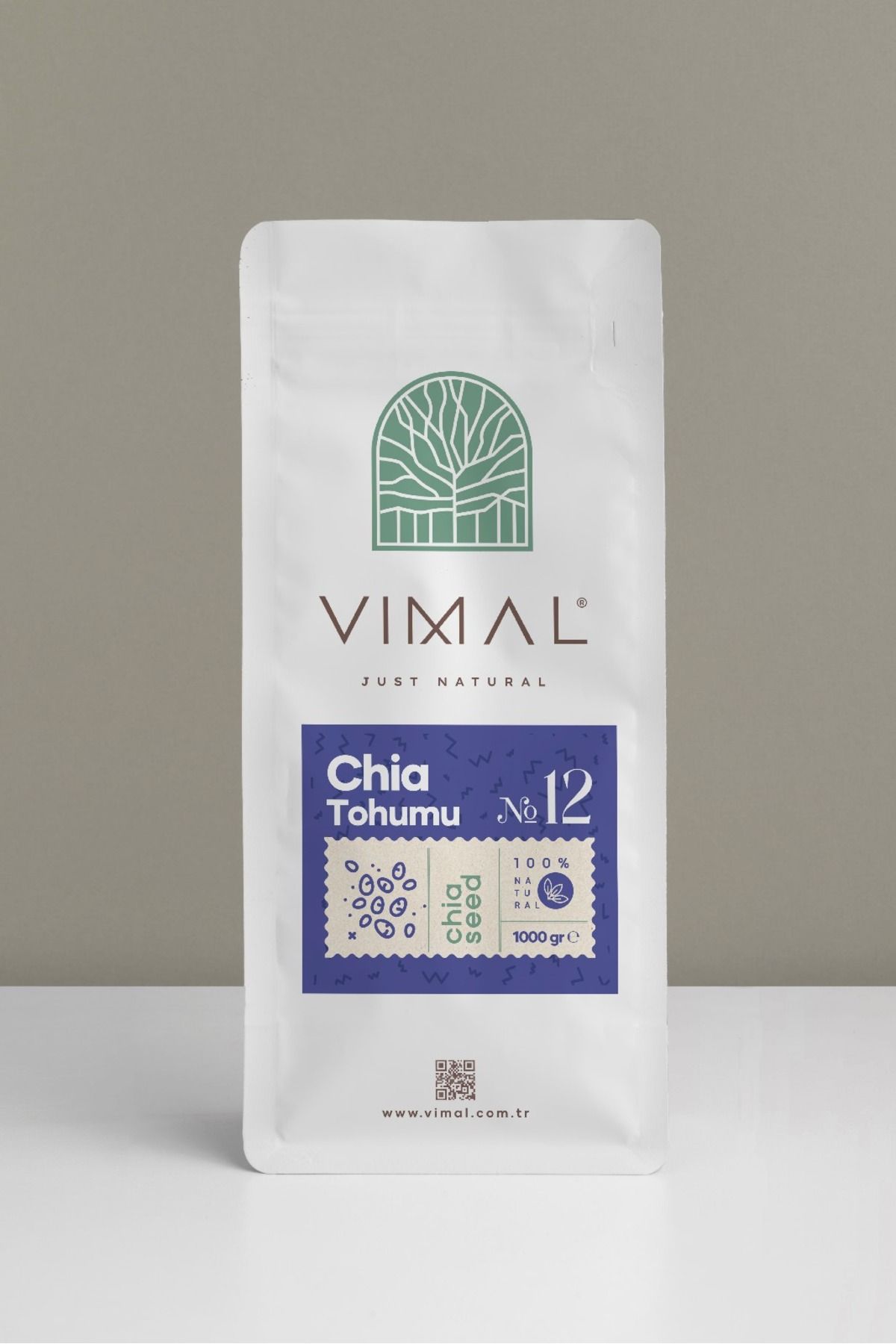 VIMAL Chia Tohumu Glutensiz Taze Tohum Vegan Ürün Kilitli Özel Ambalaj 1000 gr