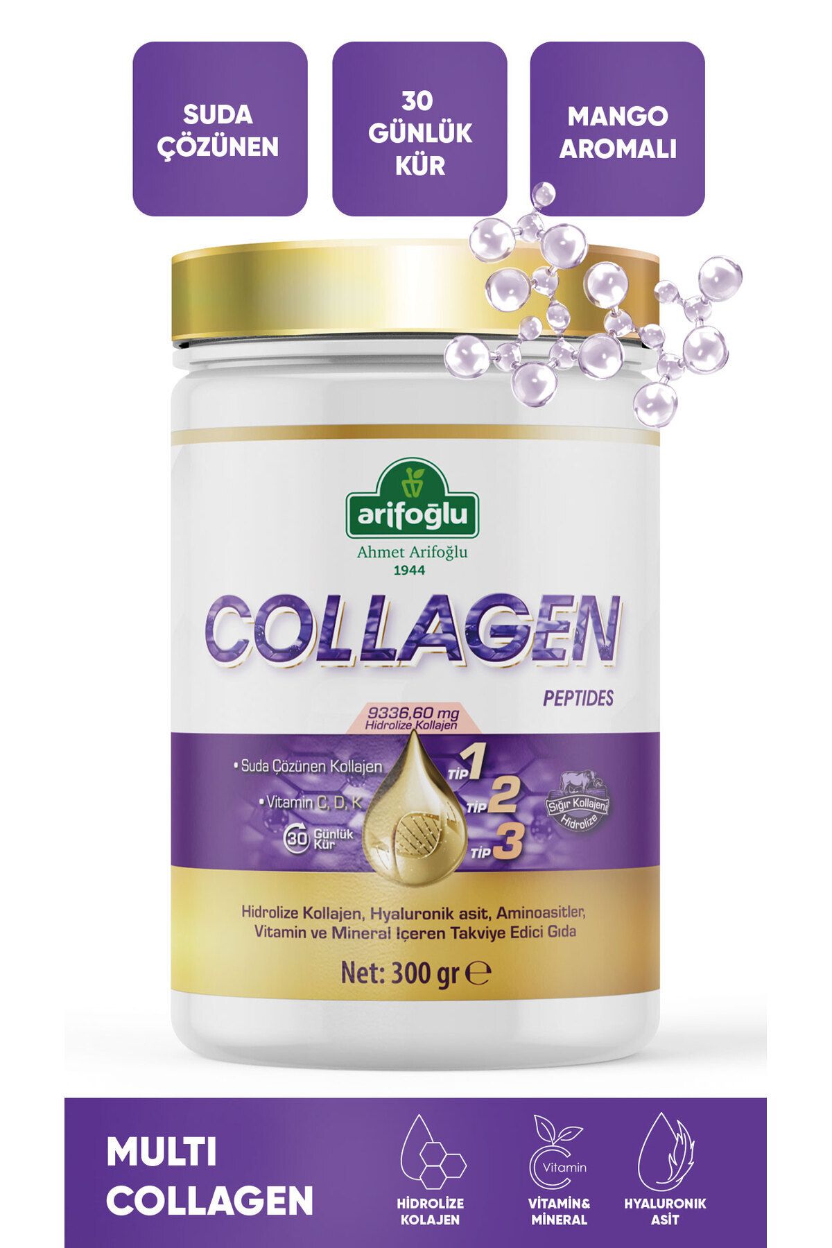 Arifoğlu Collagen Peptides (kolajen) 300 Gr Takviye Edici Gıda