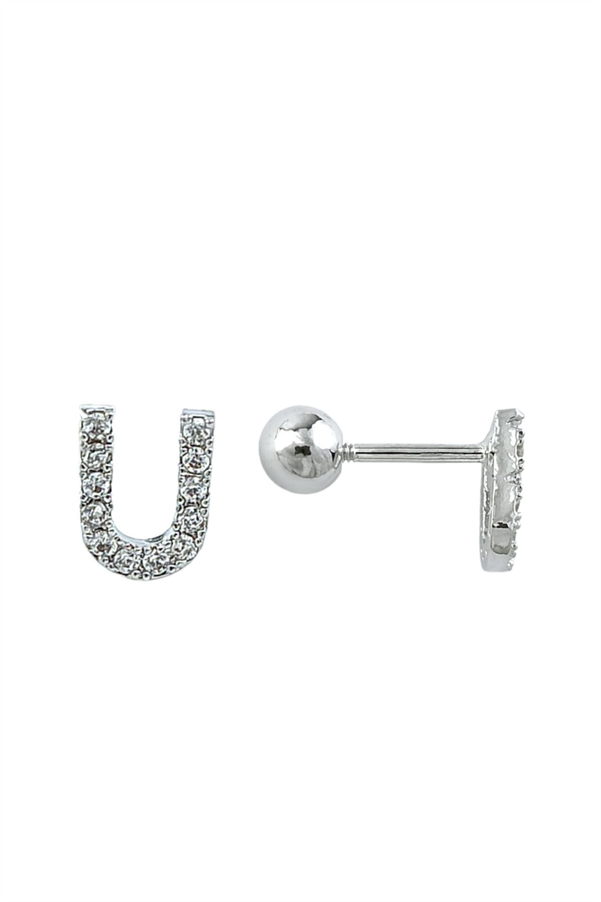 Çlk Accessories Gümüş Renk Harf Piercing - U HarfPiercing