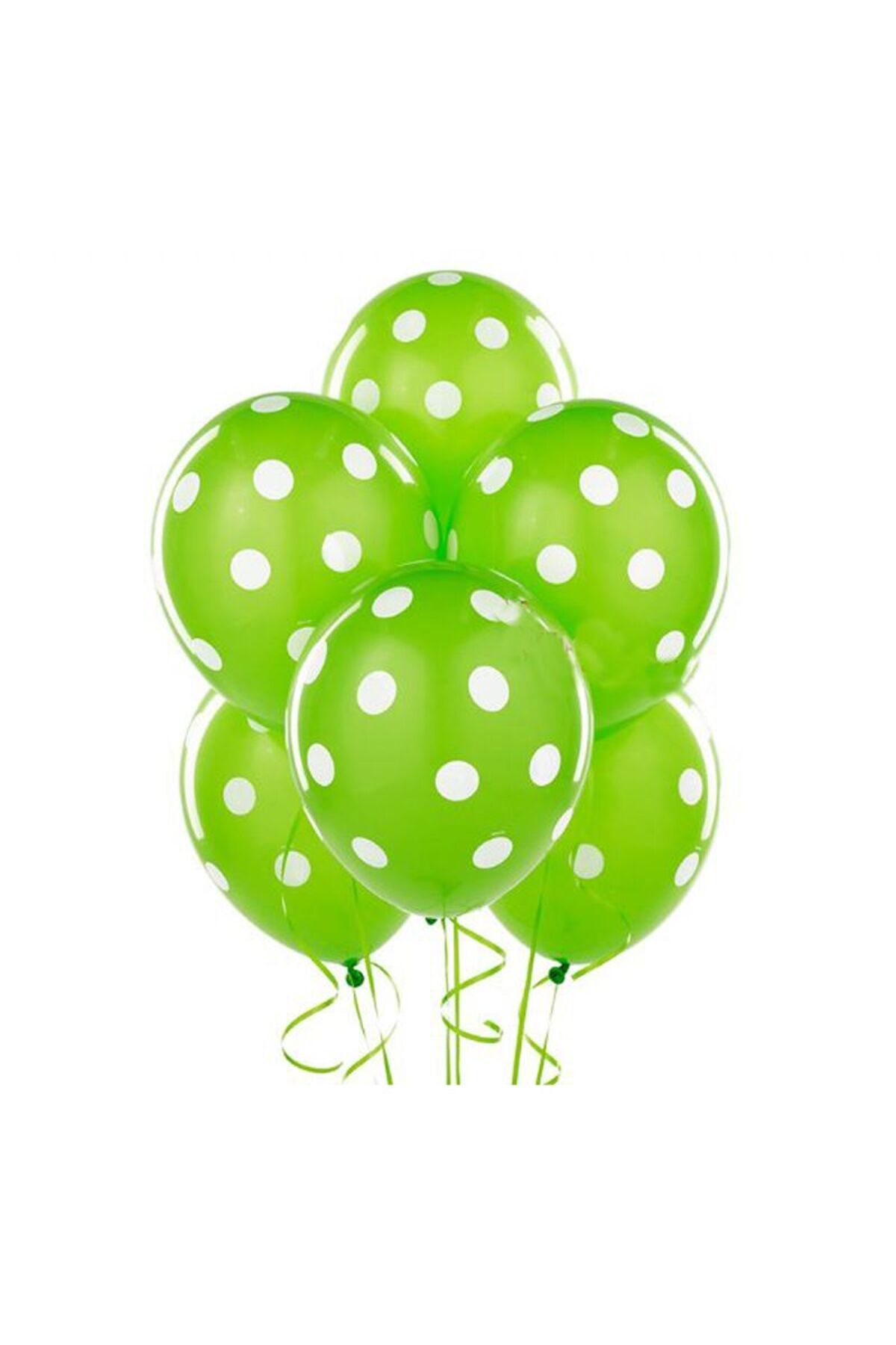 Pandoli Partidolu 100 Adet Yeşil Beyaz Puanlı Baskılı Latex Balon