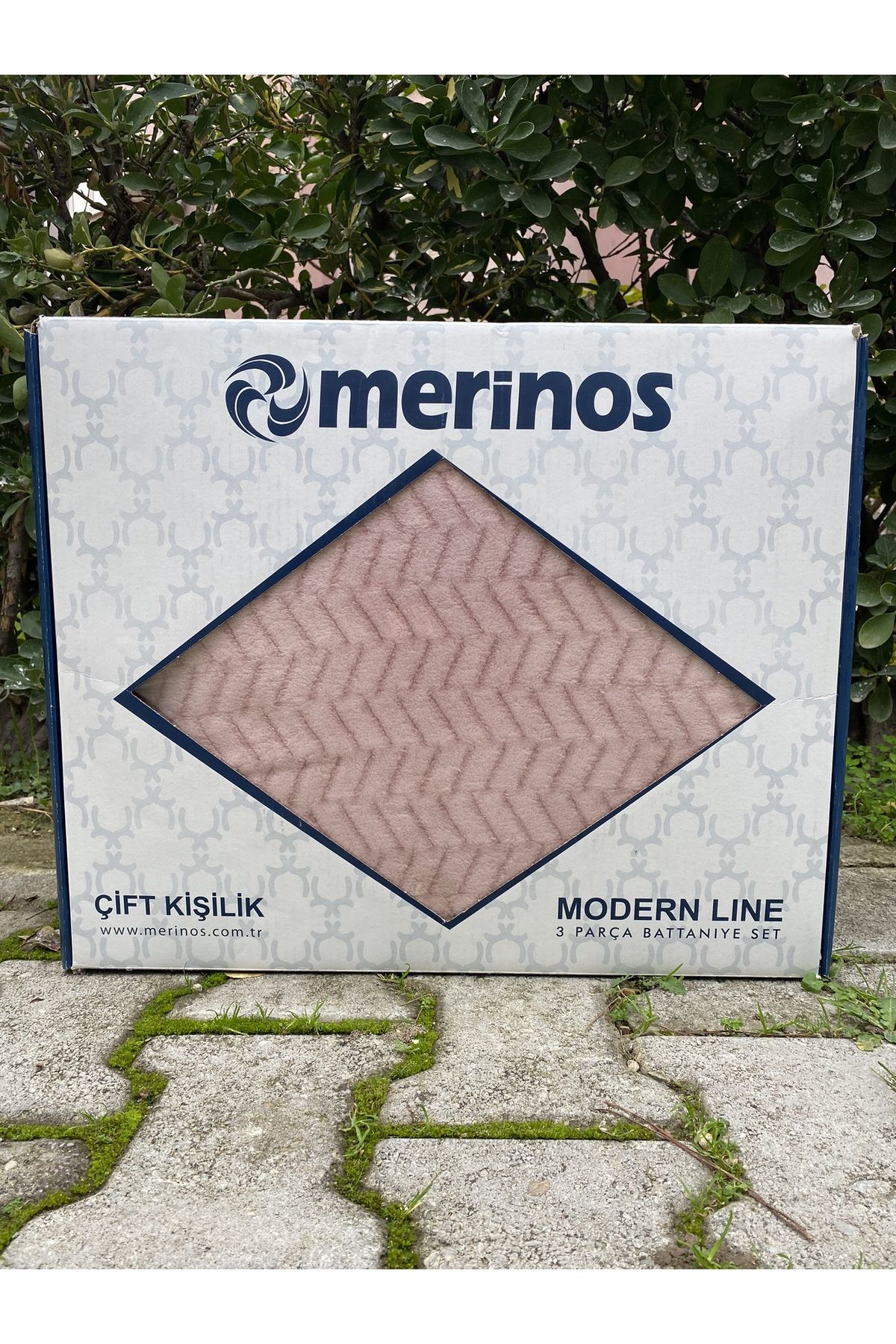 Merinos Modern Line 3 Parça Battaniye Yatak Örtüsü Seti Çift Kişilik