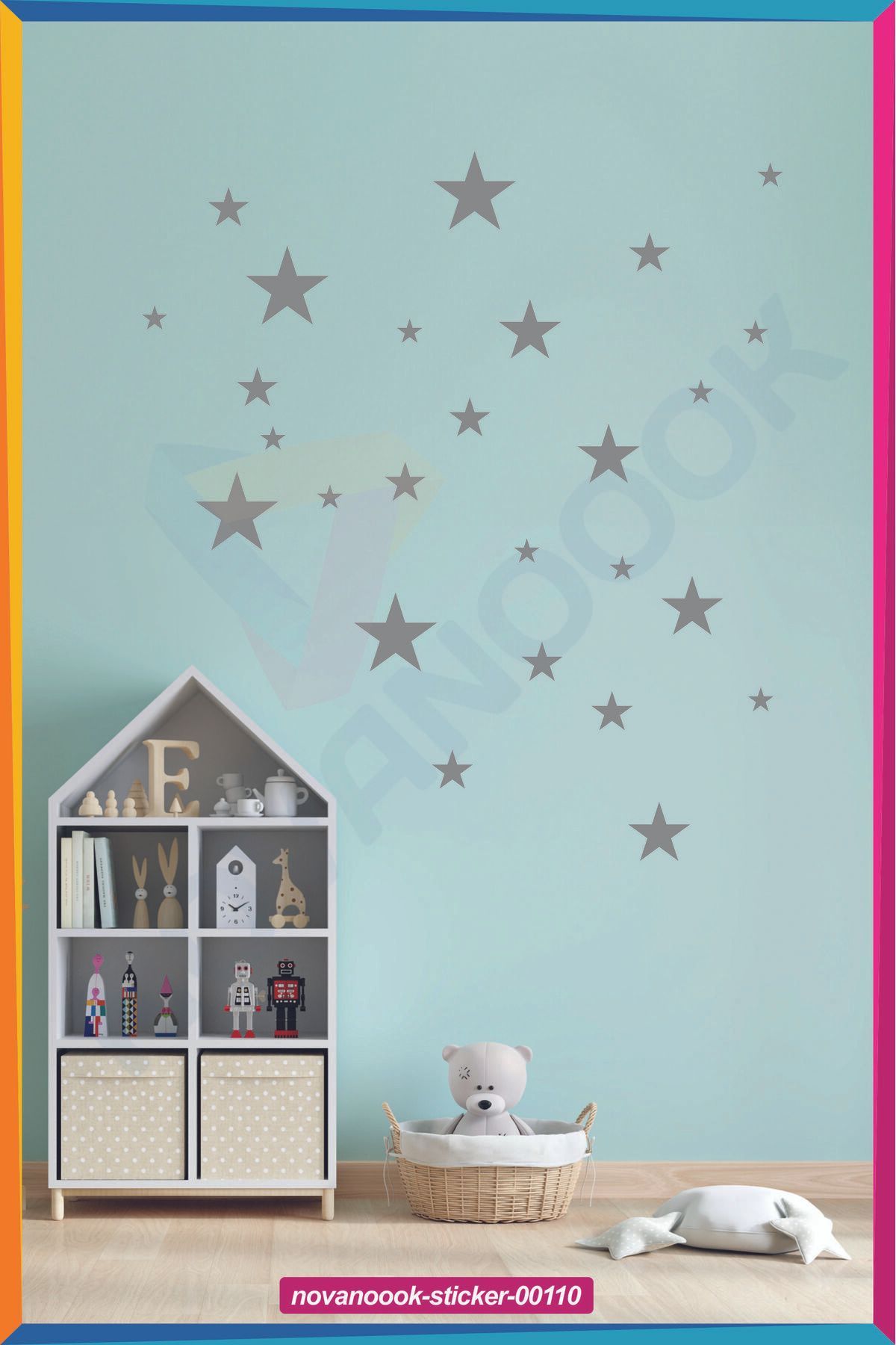 novanoook Bebek Ve Çocuk Odası Yıldız Yağmuru (sticker-00110)