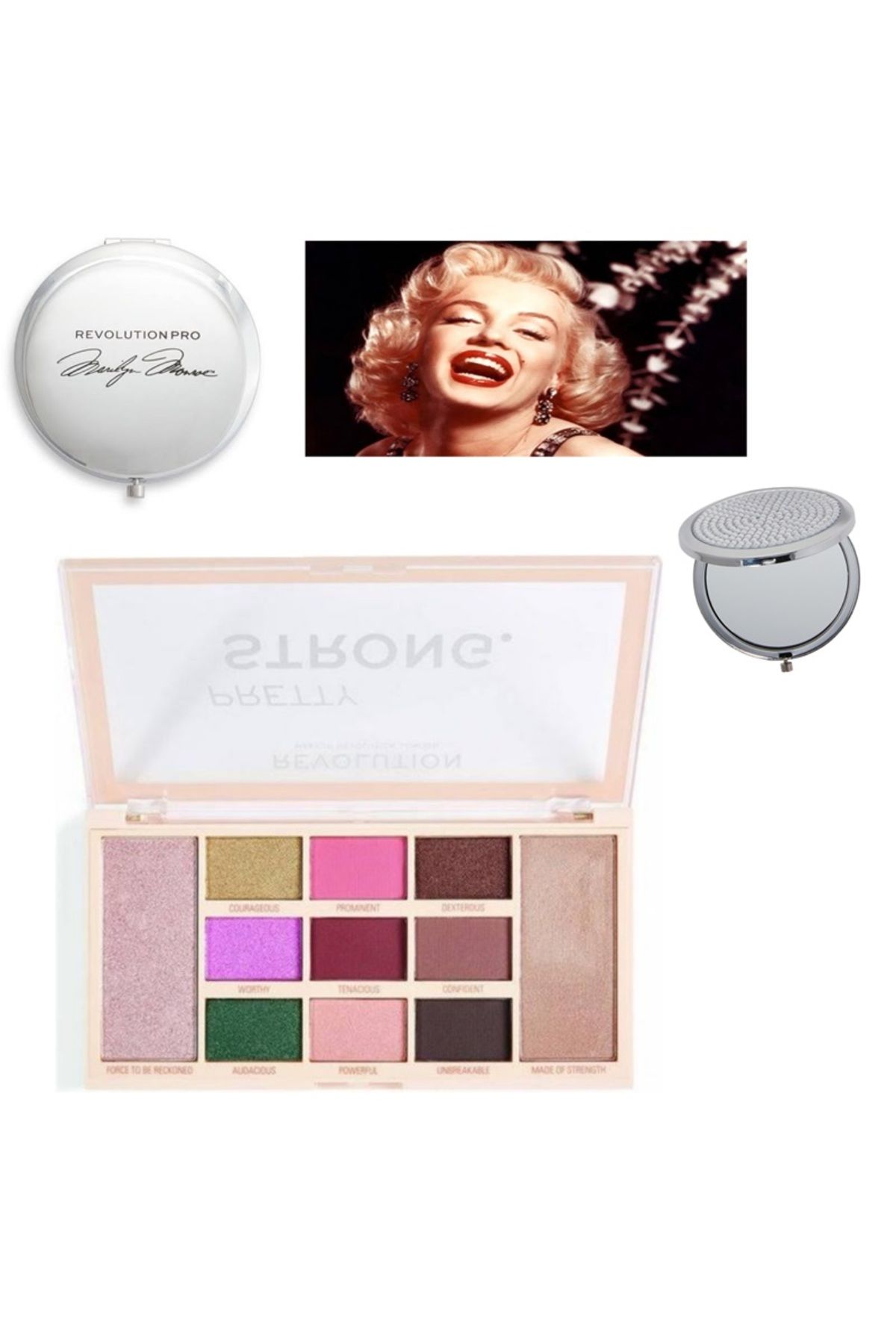 Revolution Marilyn Monroe Göz Farı Makyaj SETİ (ÖZEL ÜRÜN)+Marilyn Monroe Makyaj Aynası HEDİYELİ