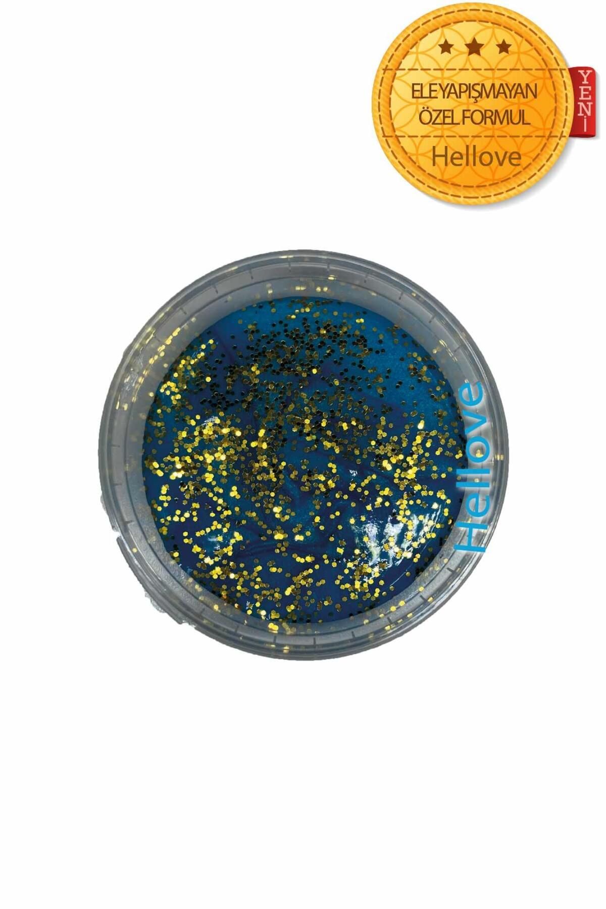Hellove Slime Simli Kaliteli 1 Adet Mavi Fosfor Renk Ele Yapışmayan Pofuduk Yumuşacık Slime