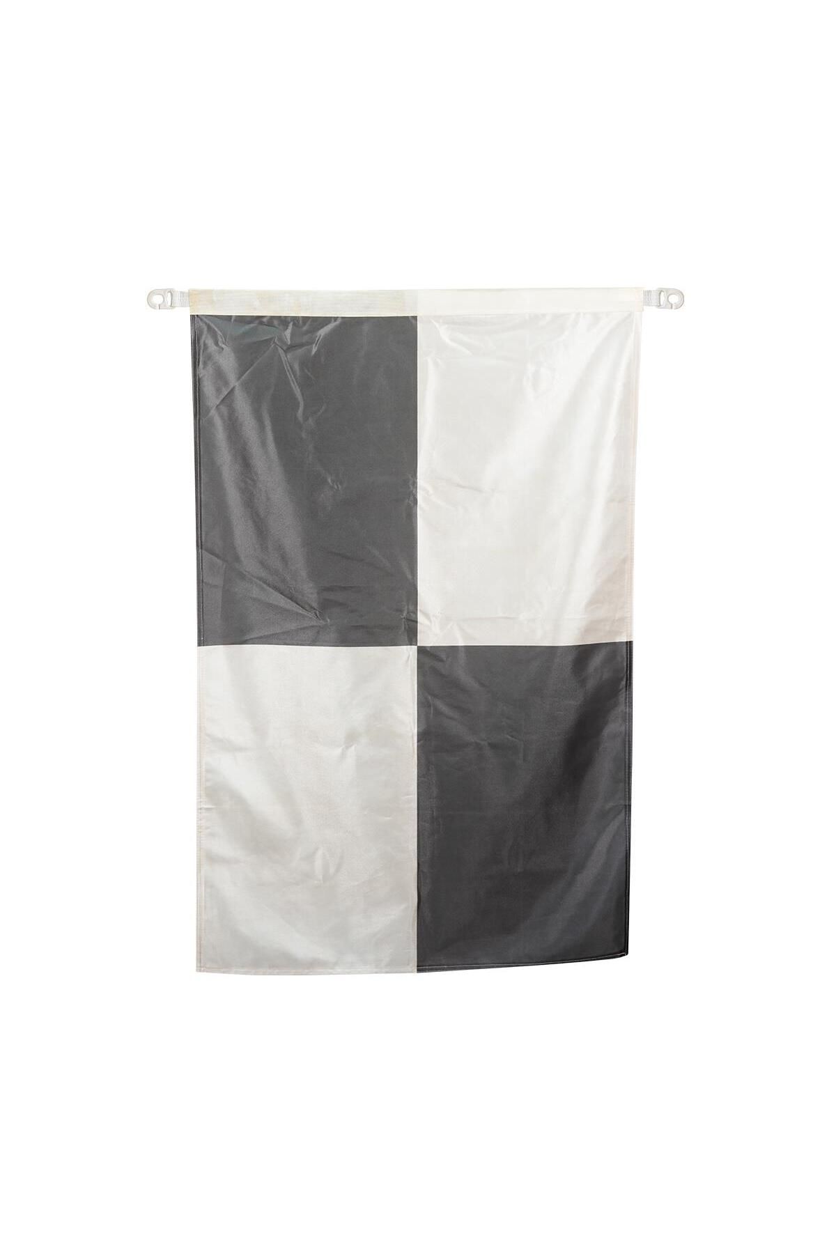 OCEANMARİNE Cankurtaran Bayrağı (siyah&beyaz Büyük Damalı75x100)