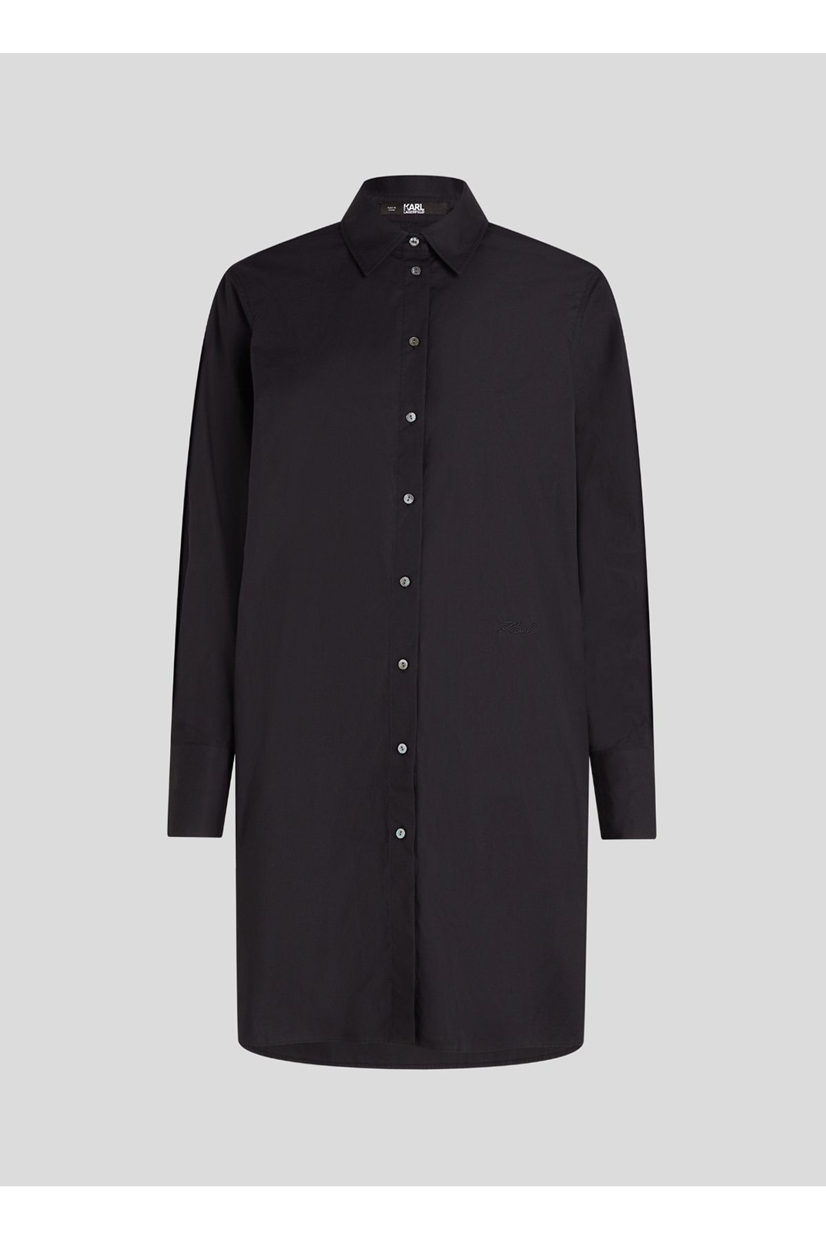 Karl Lagerfeld Gömlek Yaka Düz Siyah Kadın Bluz 235W1602