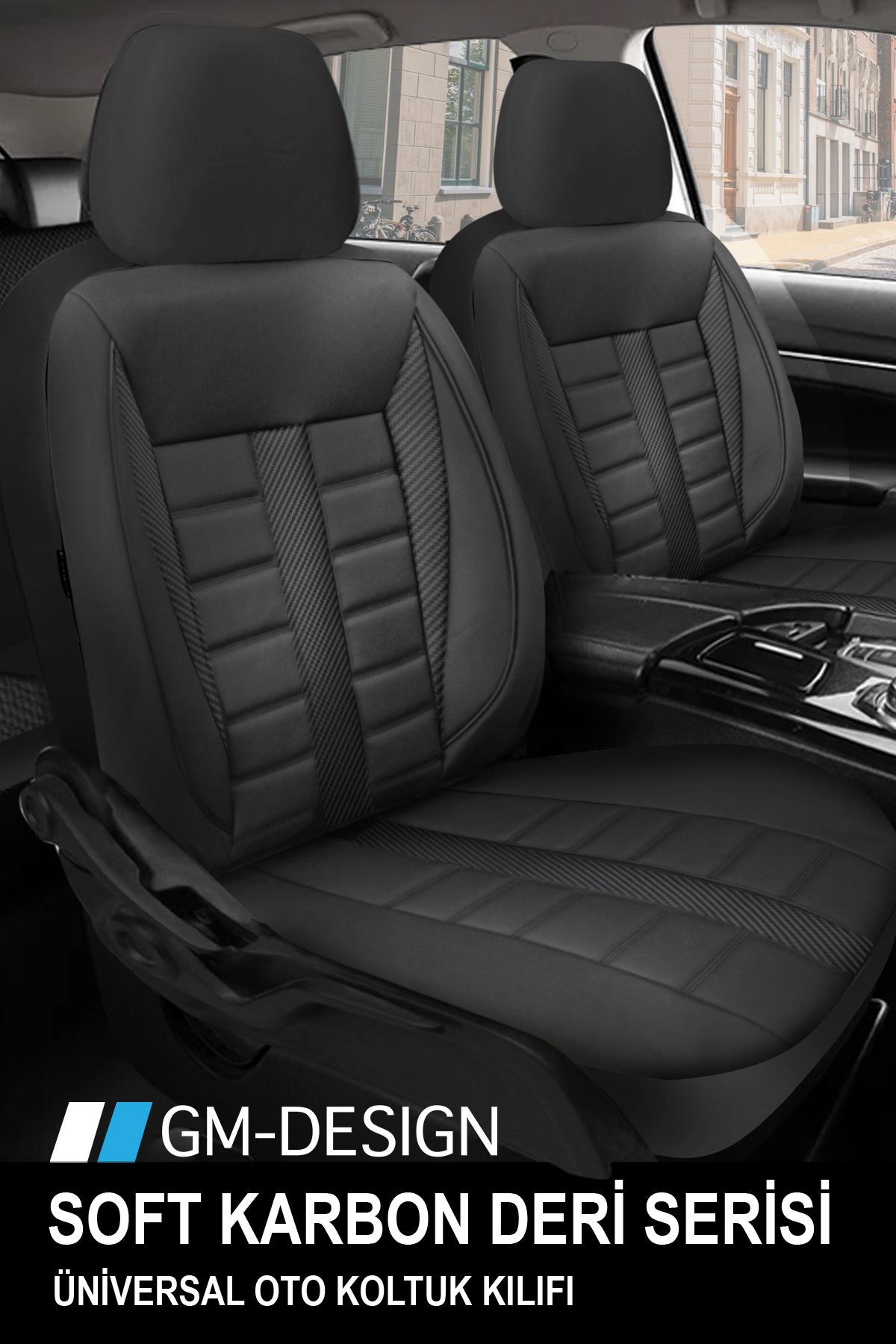 Garaj Marketim Soft Carbon-deri Audi A3 1997-2012 Uyumlu Oto Koltuk Kılıfı