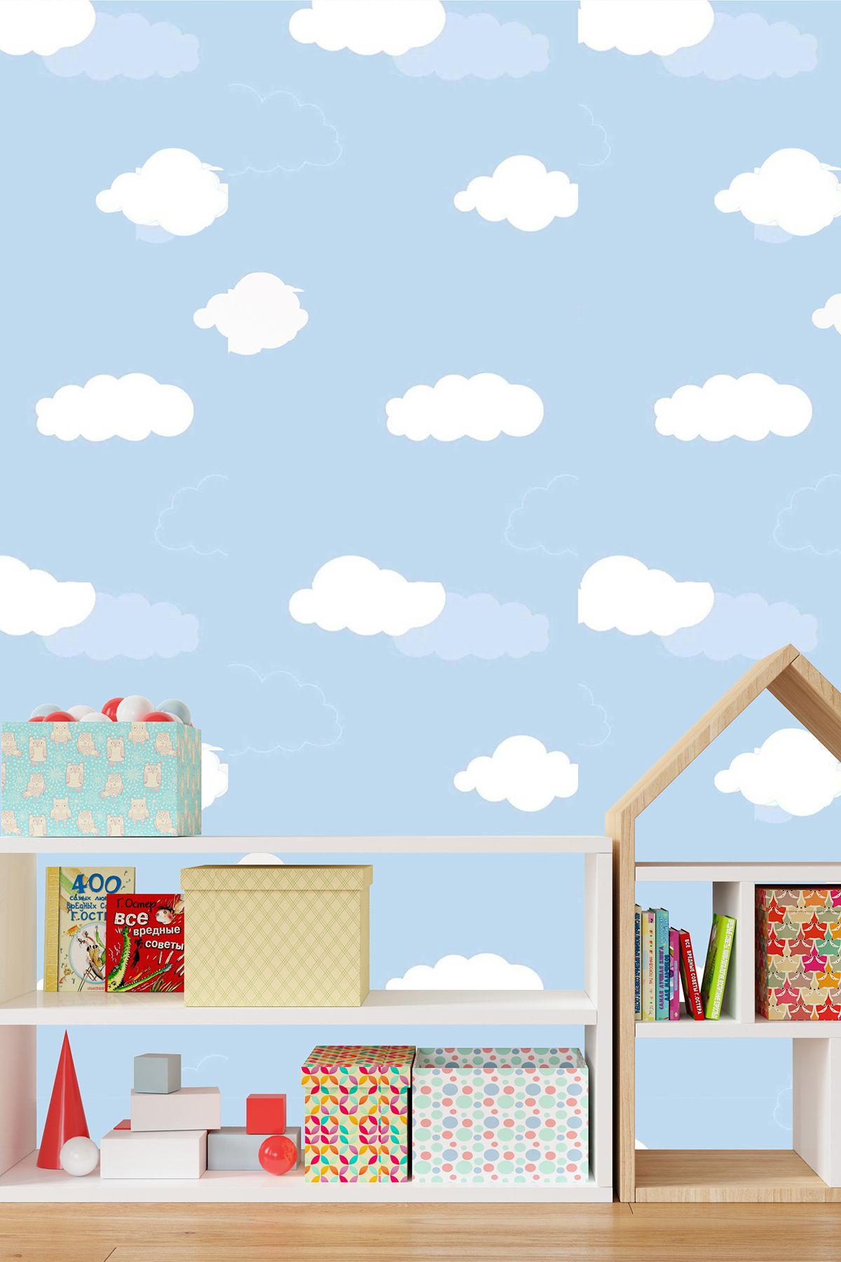 Milky Baby Zümrüt Kids 405-2 Mavi Bulu Desenli Çocuk Duvar Kağıdı 5,33 M²