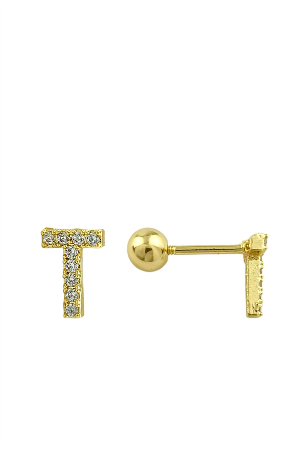 Çlk Accessories Gold Harf Piercing - T HarfPiercing