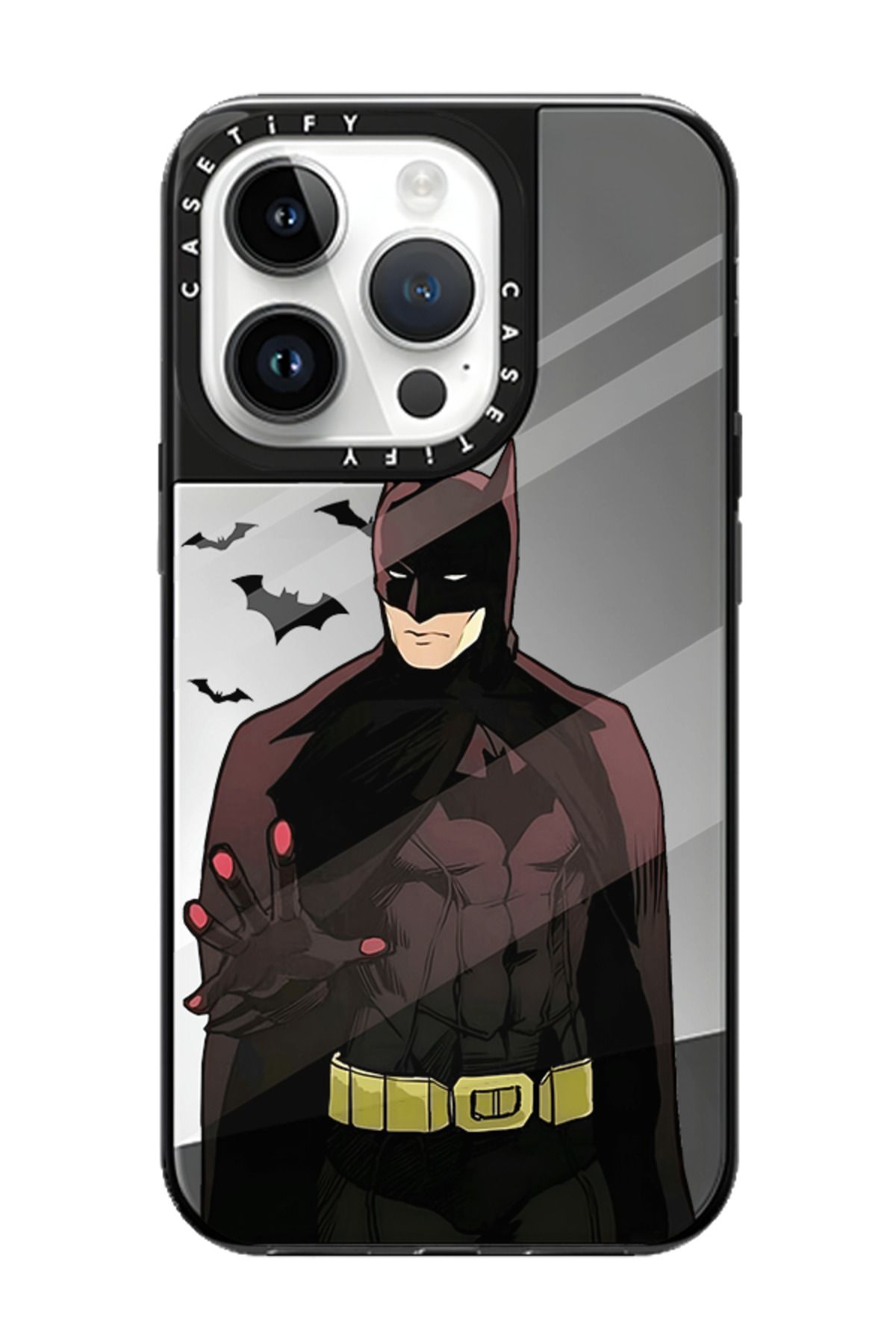 WinterStore Batman - iPhone 14 Pro Uyumlu Aynalı Telefon Kılıfı