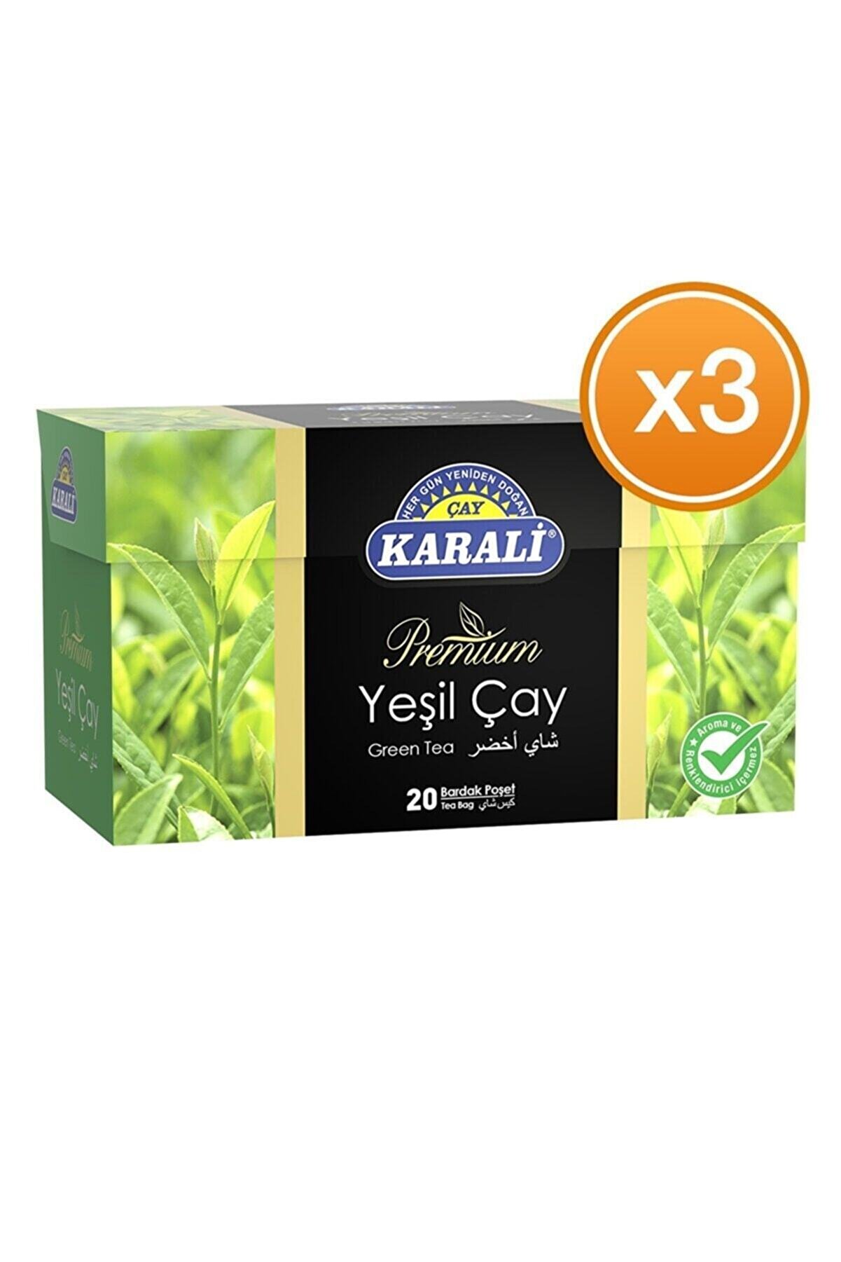 Karali Çay Karali Bardak Poşet Bitki Çayı Yeşil Çay 20'li X 3 Adet
