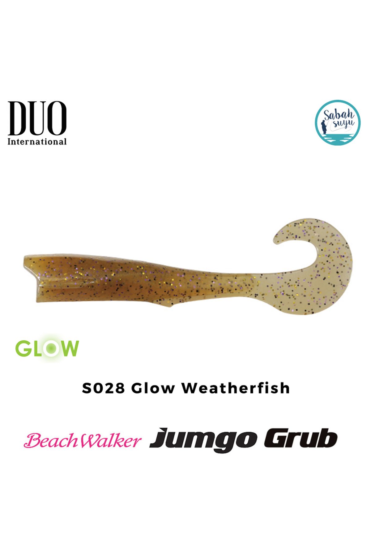 Duo Beach Walker Jumbo Grub Kuyruk 8cm S028 Glow Weatherfish (X5)