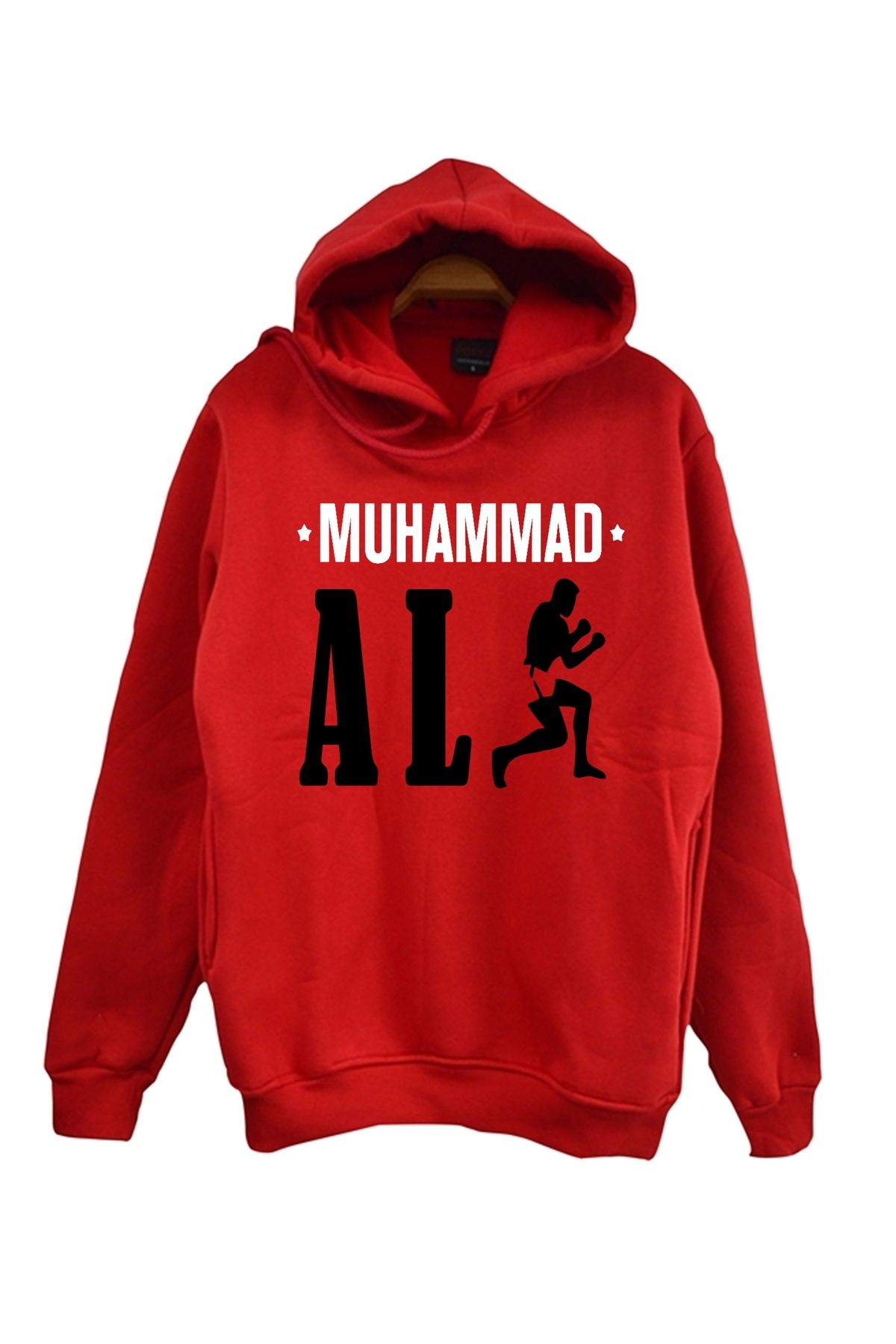 The Fame Muhammed Ali, Boks, Boxing, Boksör Kırmızı Kapüşonlu Sweatshirt Hoodie