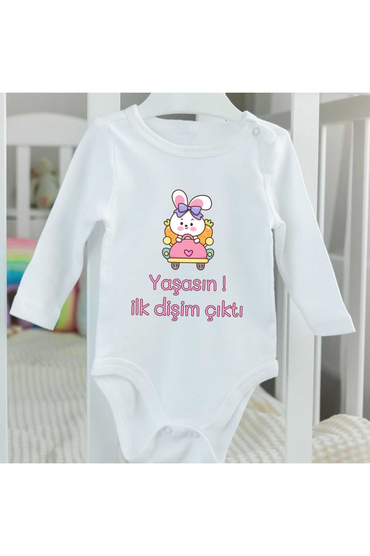 Kazuma Design İlk Dişim Çıktı Özel Tasarım Baskılı Bebek Zıbın Badi Hediye Bebek Giyim %100 Pamuk