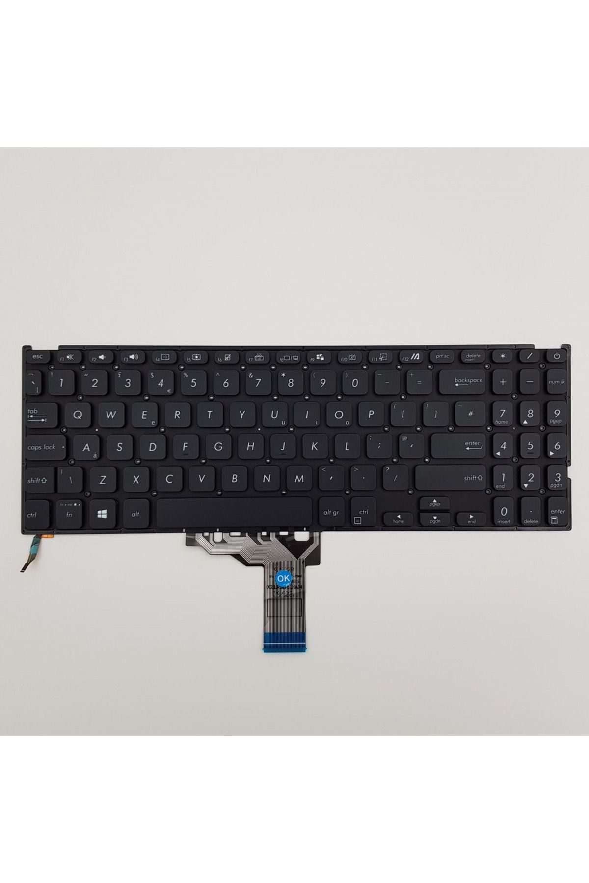 Retro Asus X515Ja-Ej656T X515Ja-Ej701T Klavye (Siyah TR) ışıklı