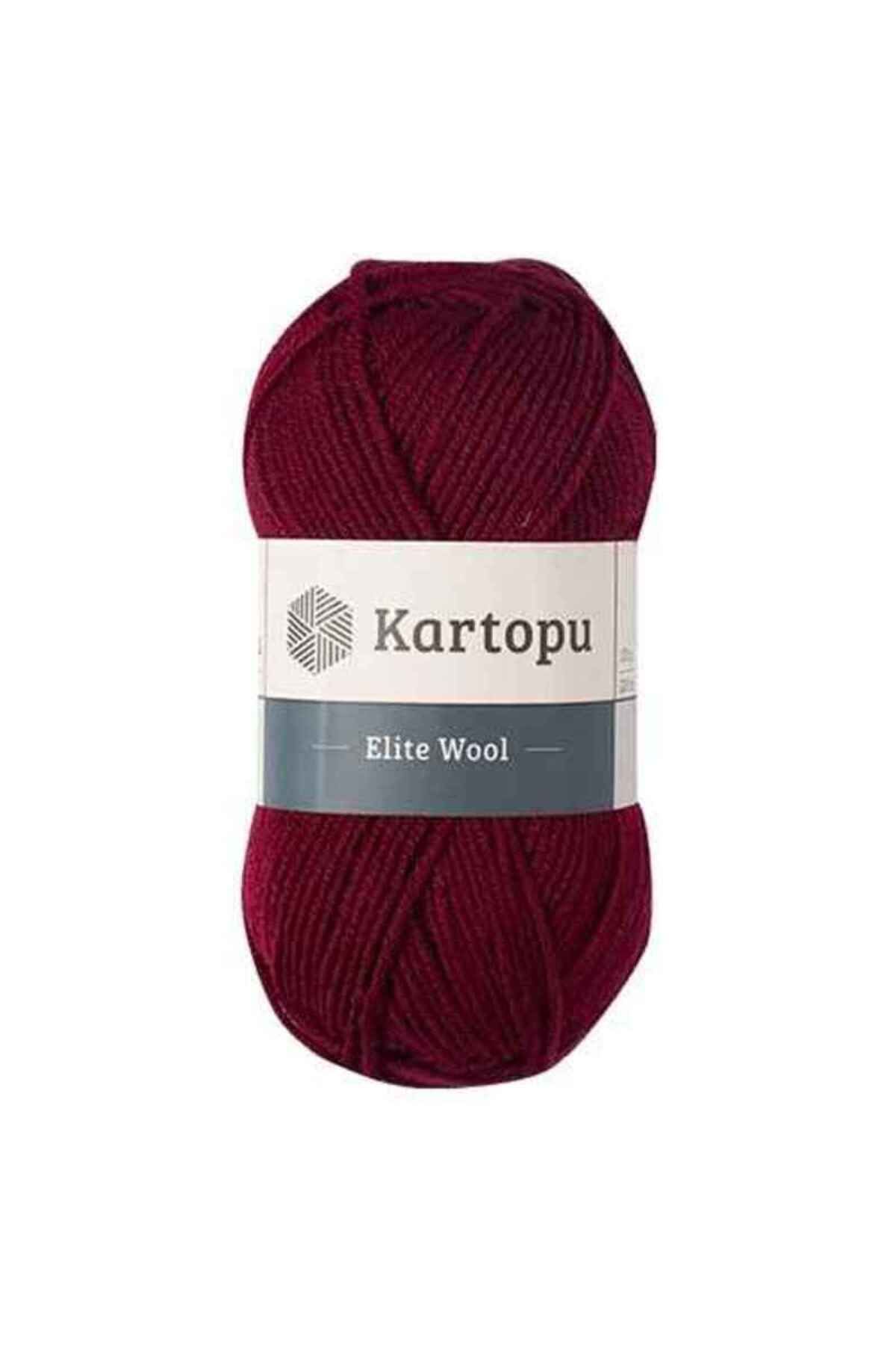 Kartopu Elite Wool K110 Bordo %49 Yün Örgü İpi Kazak & Süveter & Hırka & Yelek Kışlık Örgü İpi