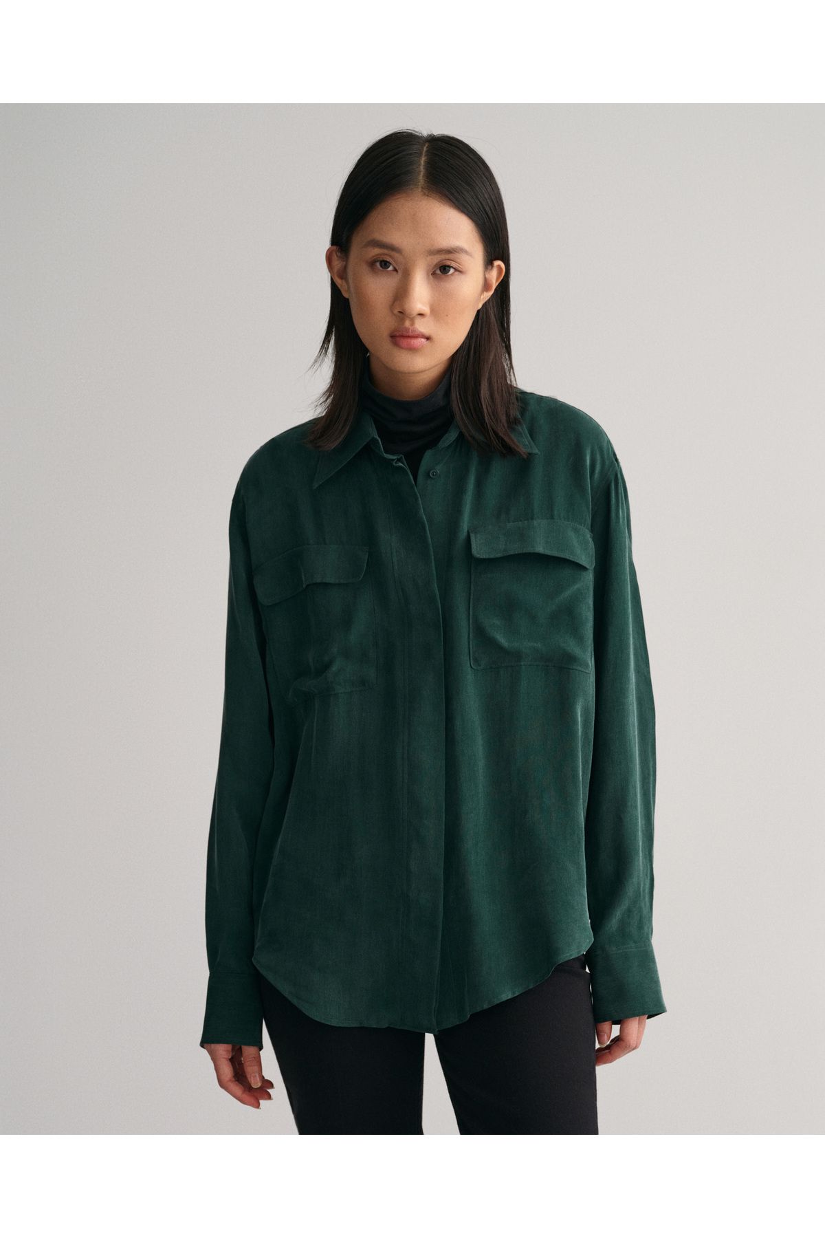Gant Kadın Yeşil Relaxed Fit Klasik Yaka Gömlek
