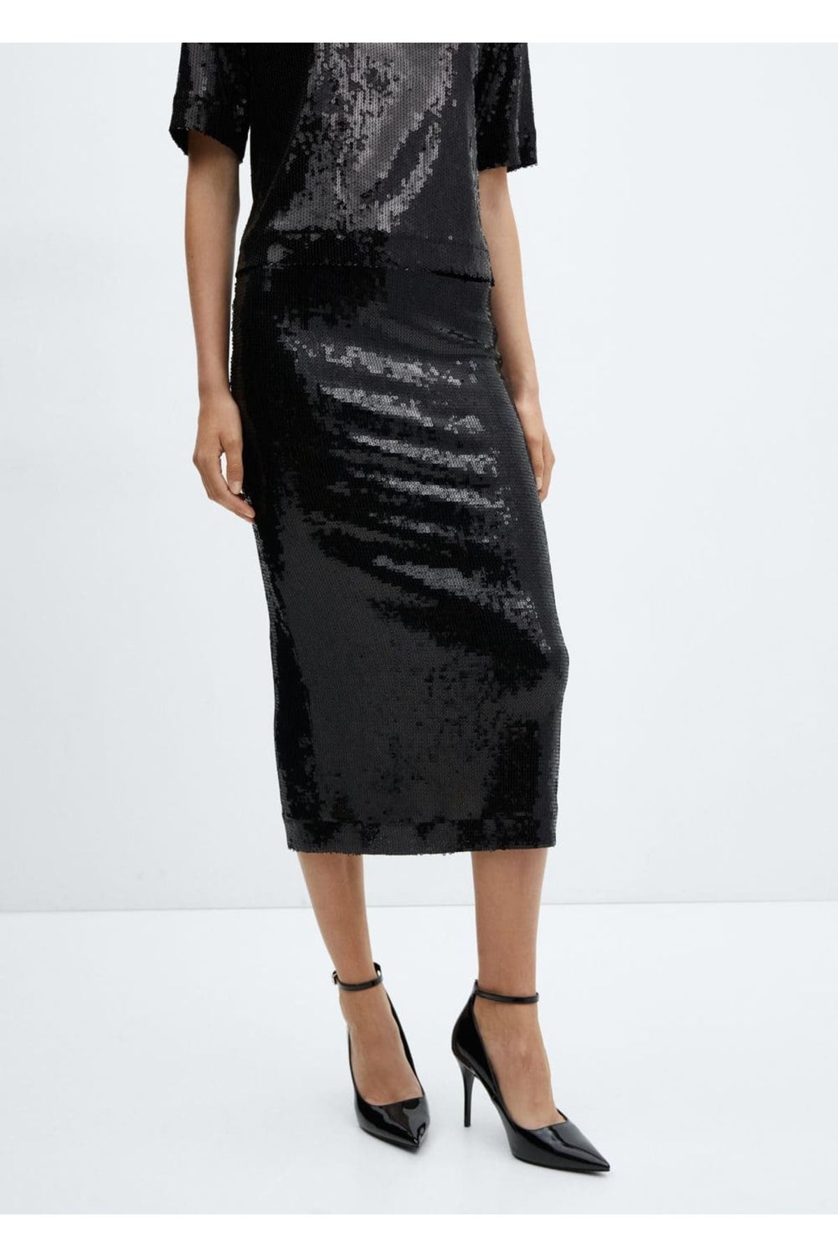 MANGO Pullu midi etek