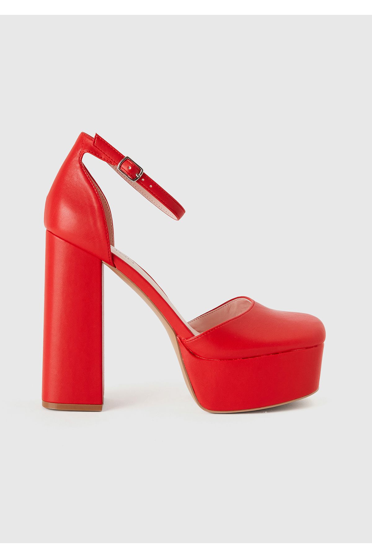 United Colors of Benetton Kadın Kırmızı Platform Topuk Ayakkabı