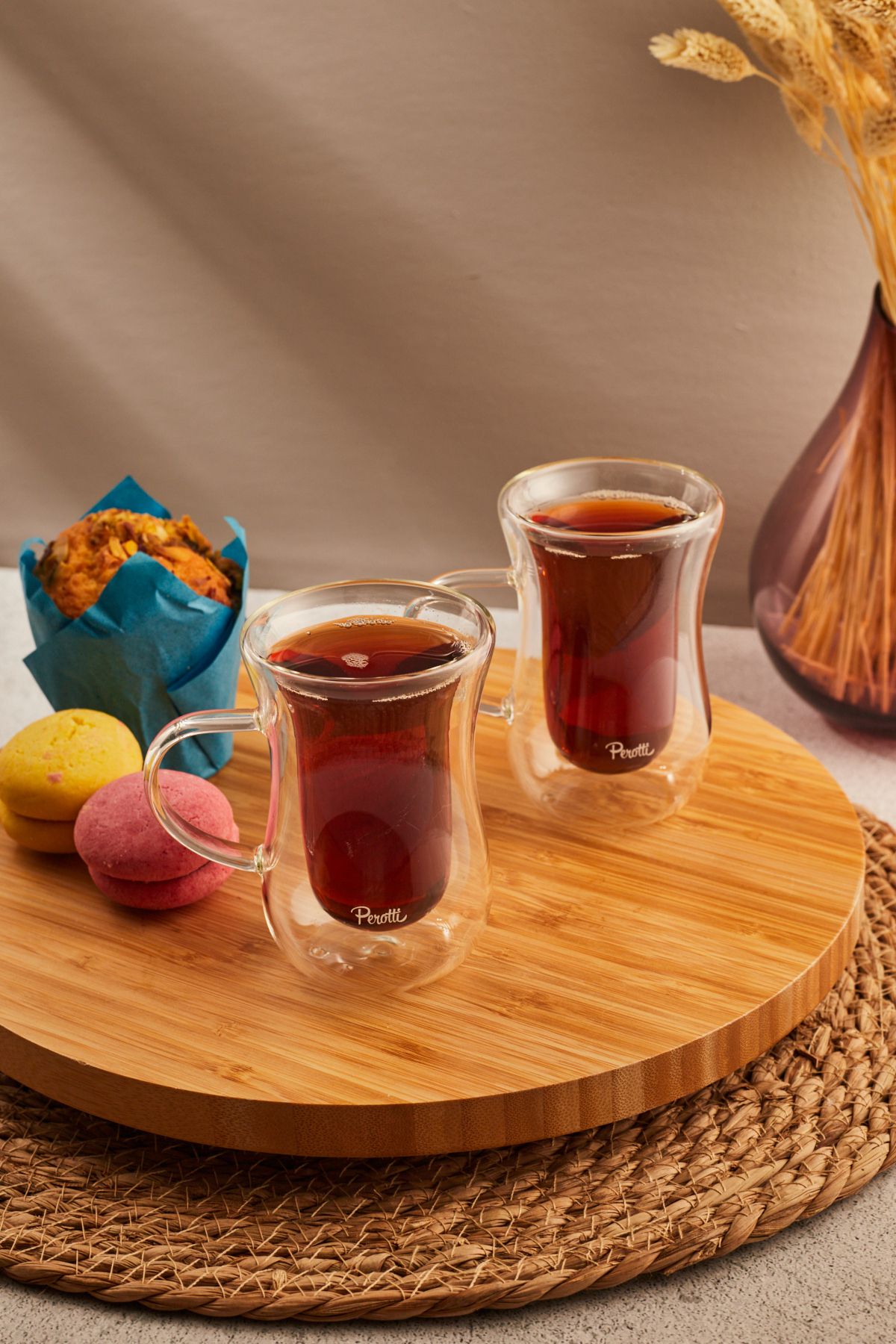 Perotti Ehli Keyf 2’li Cidarlı Kulplu Çay Bardağı 150 ml