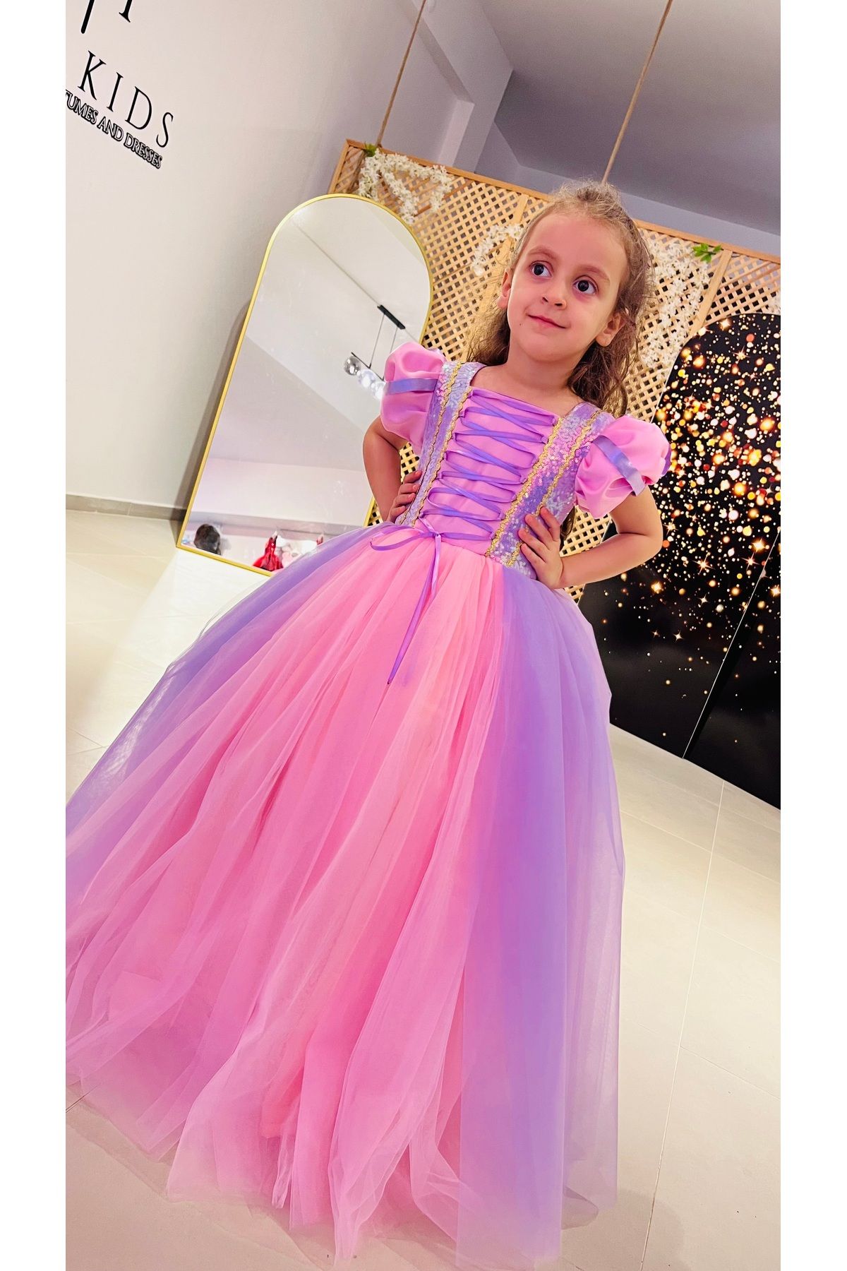 İkrabutikbursa Rapunzel Kostümü, Kız Çocuk Rapunzel Kostümü