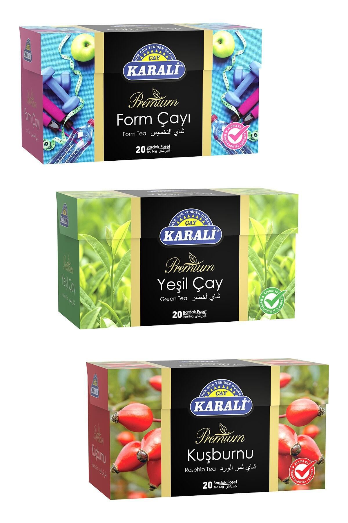 Karali Çay Karali Bardak Poşet Bitki Çayı Form Paketi 20'li X 3 Adet