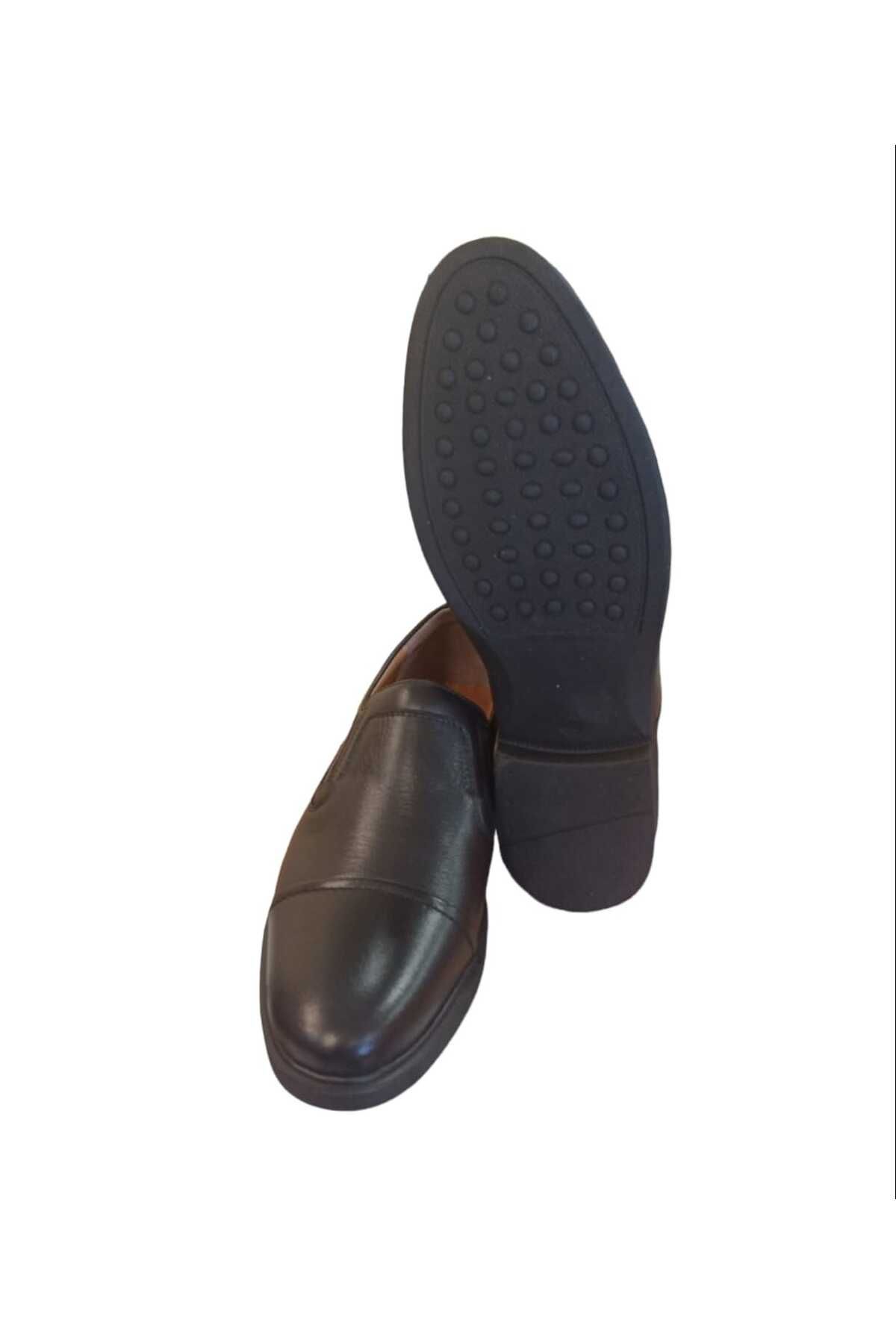 Bemsa Kauçuk 692 hakiki deri comfort ortopedik bemsa erkek ayakkabı siyah bağsız