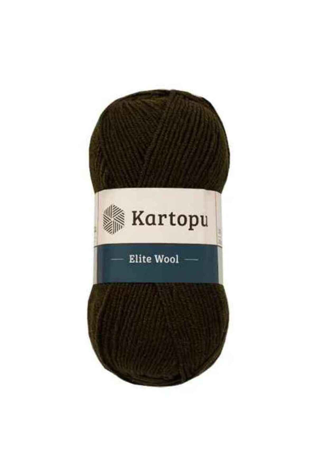 Kartopu Elite Wool K1404 Haki Yeşil %49 Yün Örgü İpi Kazak & Süveter & Hırka & Yelek Kışlık Örgü İpi