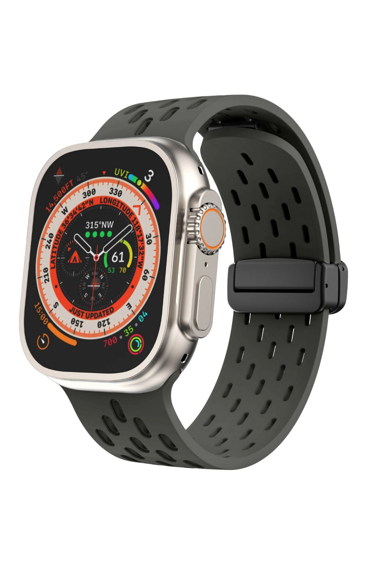 Favors Mıknatıslı Delikli Kordon Bileklik Apple Watch 3 4 5 6 7 8 9 Se Dt Gt Uyumlu 42 44 45 49 Mm Kayış