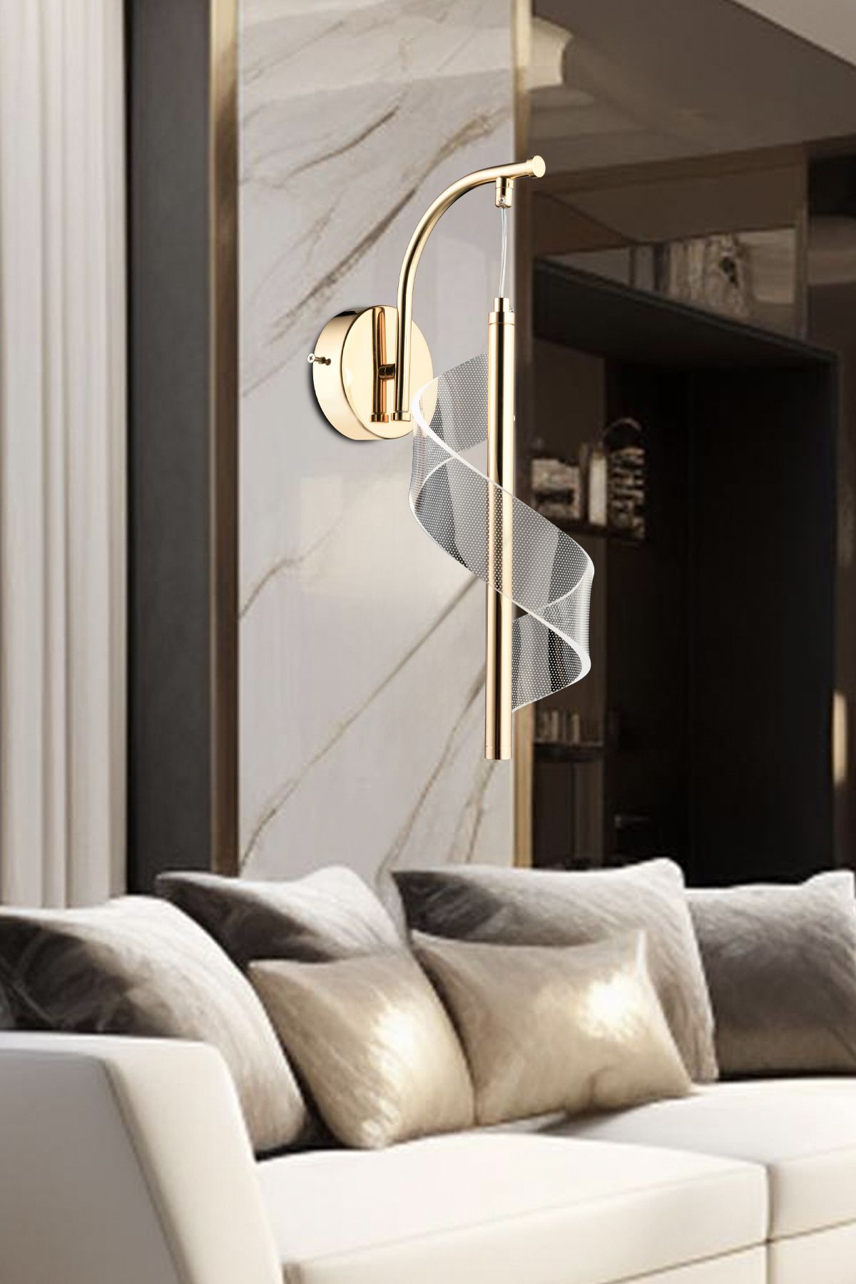 Apliqa Jadon Modern Gold 3 Renkli 2 Watt Tasarım Salon Koridor Ledli Salon Aplik