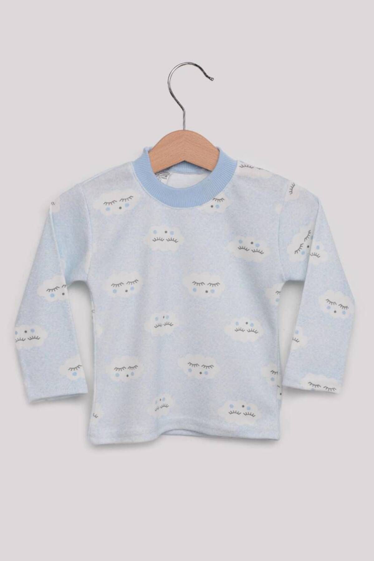 Simisso Bulut Desenli Bebek Pijama Takımı | Mavi