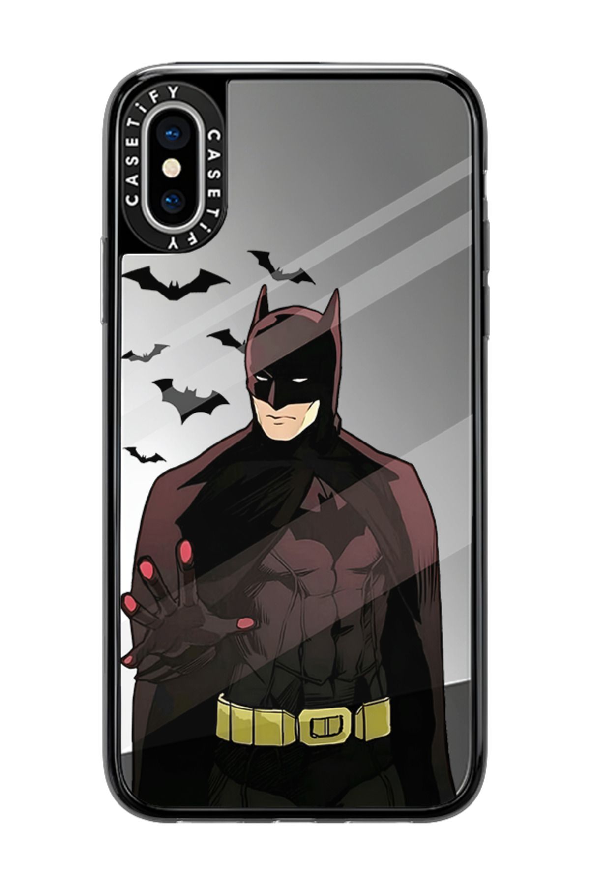 WinterStore Batman - iPhone XS Uyumlu Aynalı Telefon Kılıfı