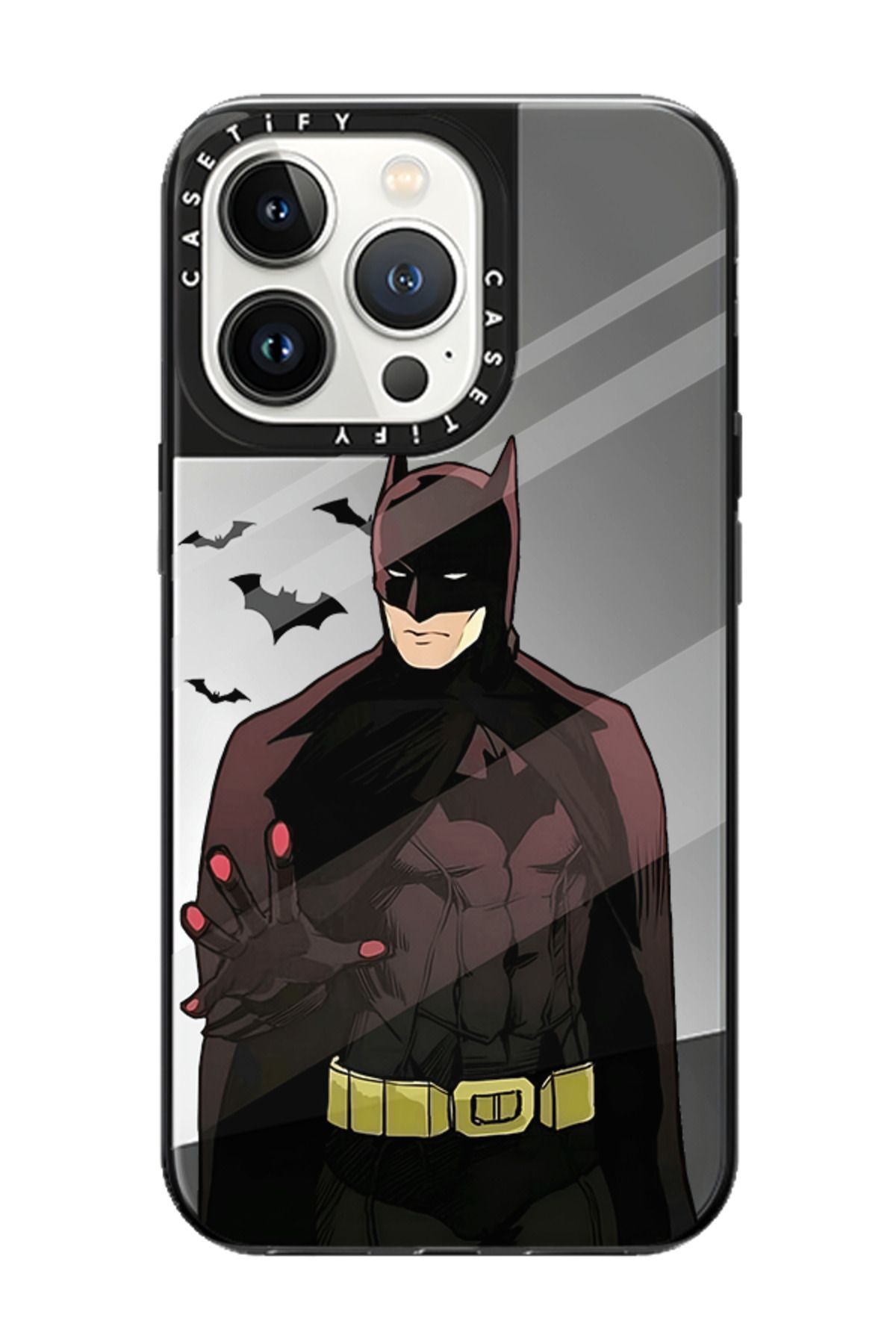 WinterStore Batman - iPhone 13 Pro Uyumlu Aynalı Telefon Kılıfı