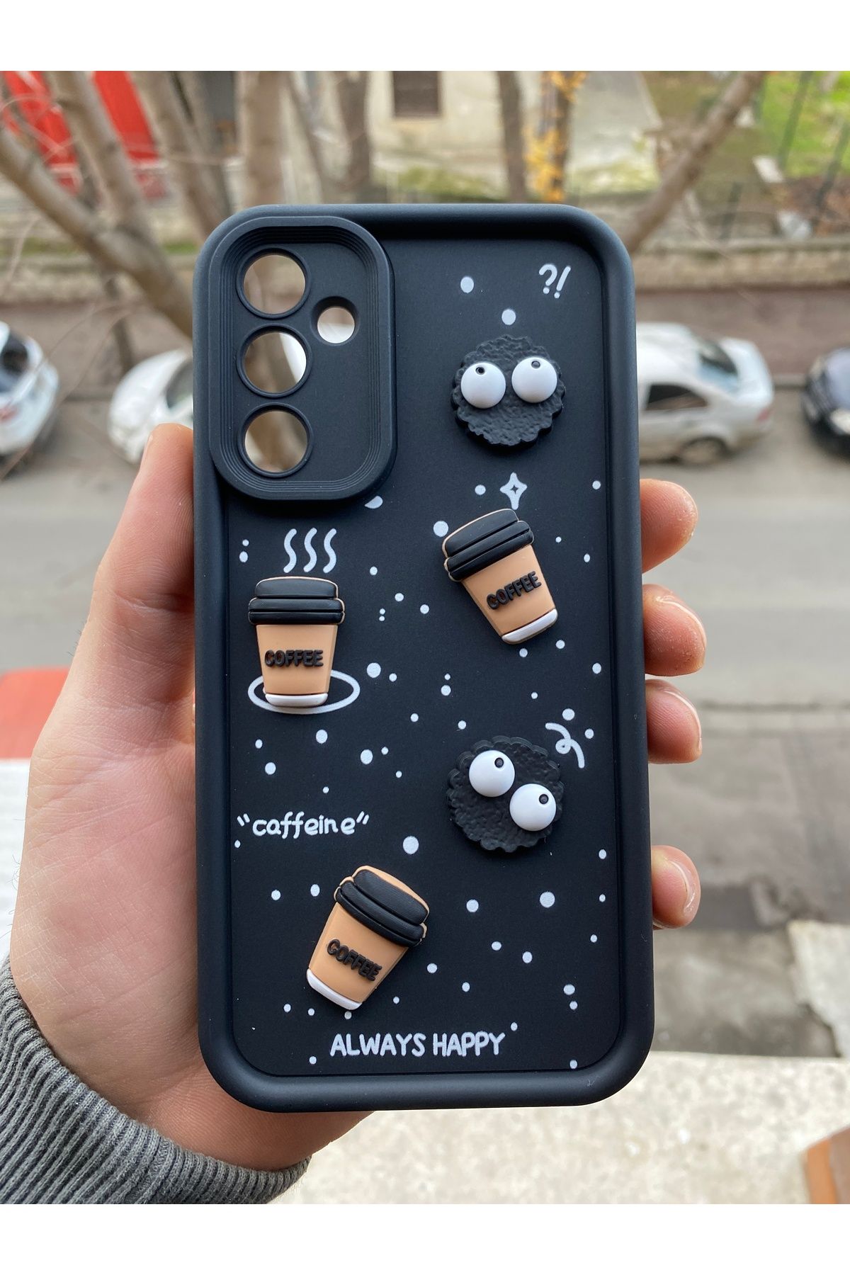 Posso Samsung Galaxy A34 Uyumlu Kılıf Coffee Kurabiye Kabartmalı Silikon Kapak