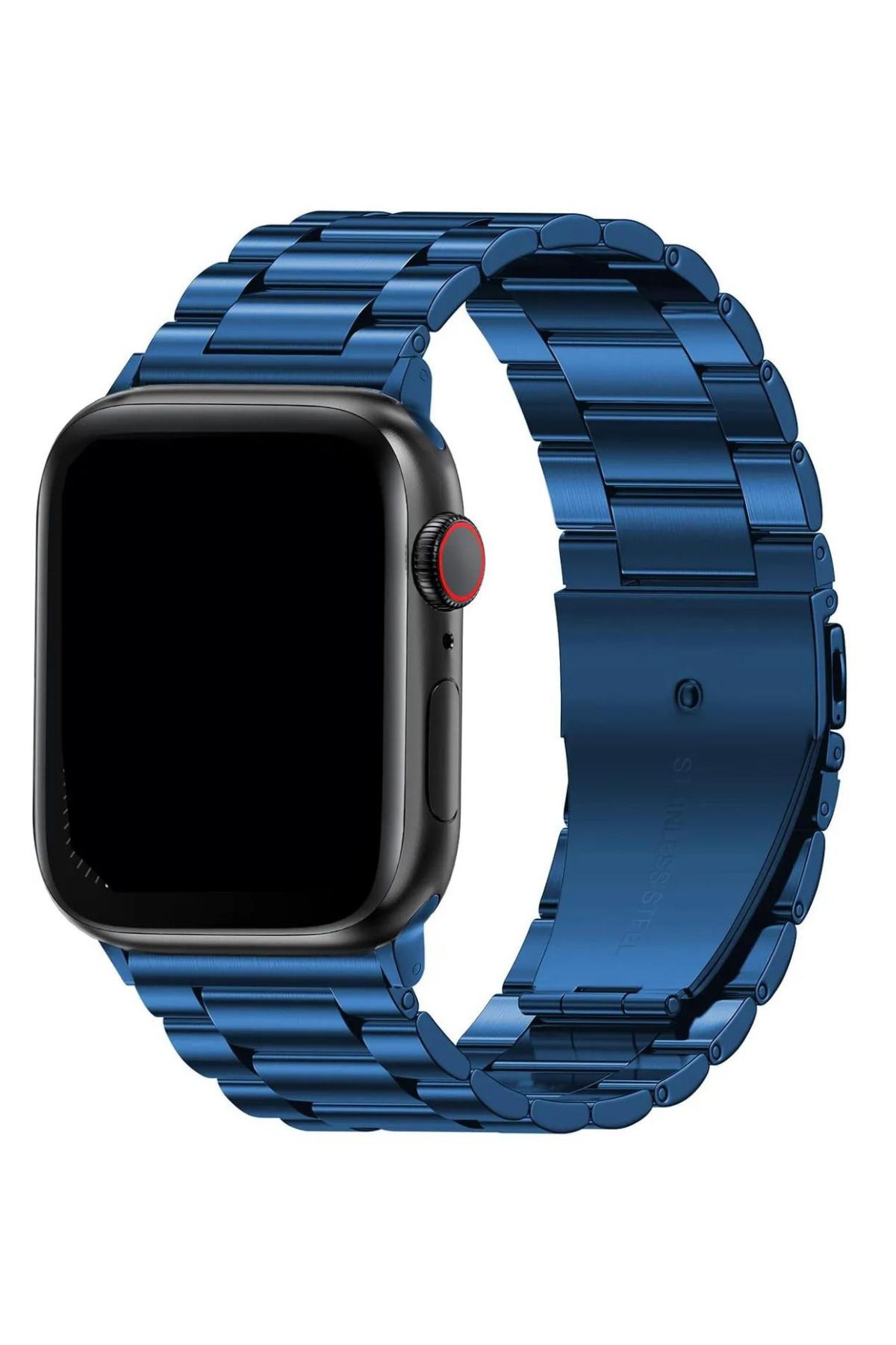 Favors Apple Watch 2/3/4/5/6/7/8/Se/Ultra 42 44 45 49 mm Akıllı Saat Kordonu Metal Kayış Lacivert