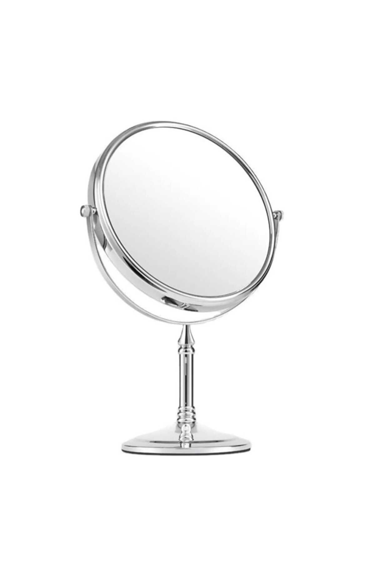 gaman Dekoratif Plastik Yuvarlak Makyaj Aynası Makeup Mirror Plastik Masa Aynası Ayaklı Makyaj Aynası