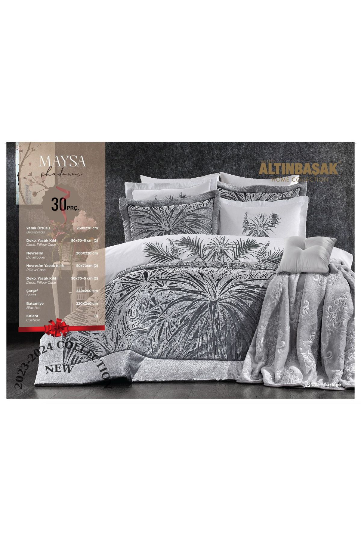 Altınbaşak Çeyiz Seti 30 Parça Nevresim Takımı+yatak Örtüsü Takımı+alez+silikon Yorgan Yastık+Battaniye