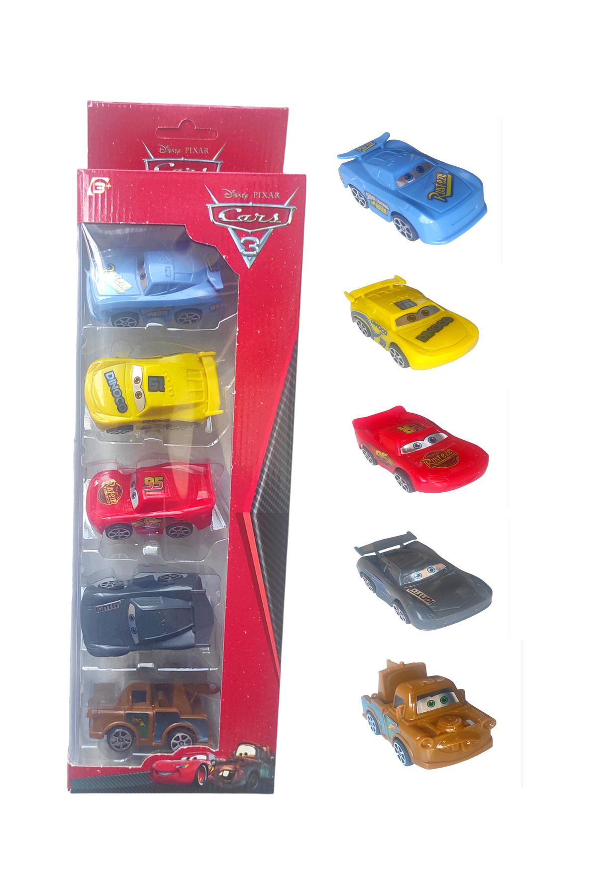 Brother Toys Cars Şimşek Mcqueen 5'li Plastik Araba Seti Mater, Doc Hudson, Finn Mcrocket