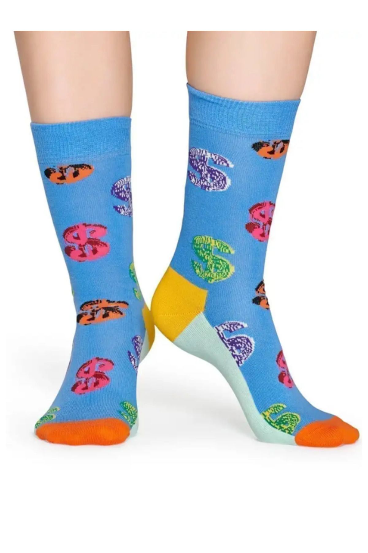 Happy Socks İthal Özel Seri Andy Warhol Dollar Socks Blue Renkli Soket Çorap