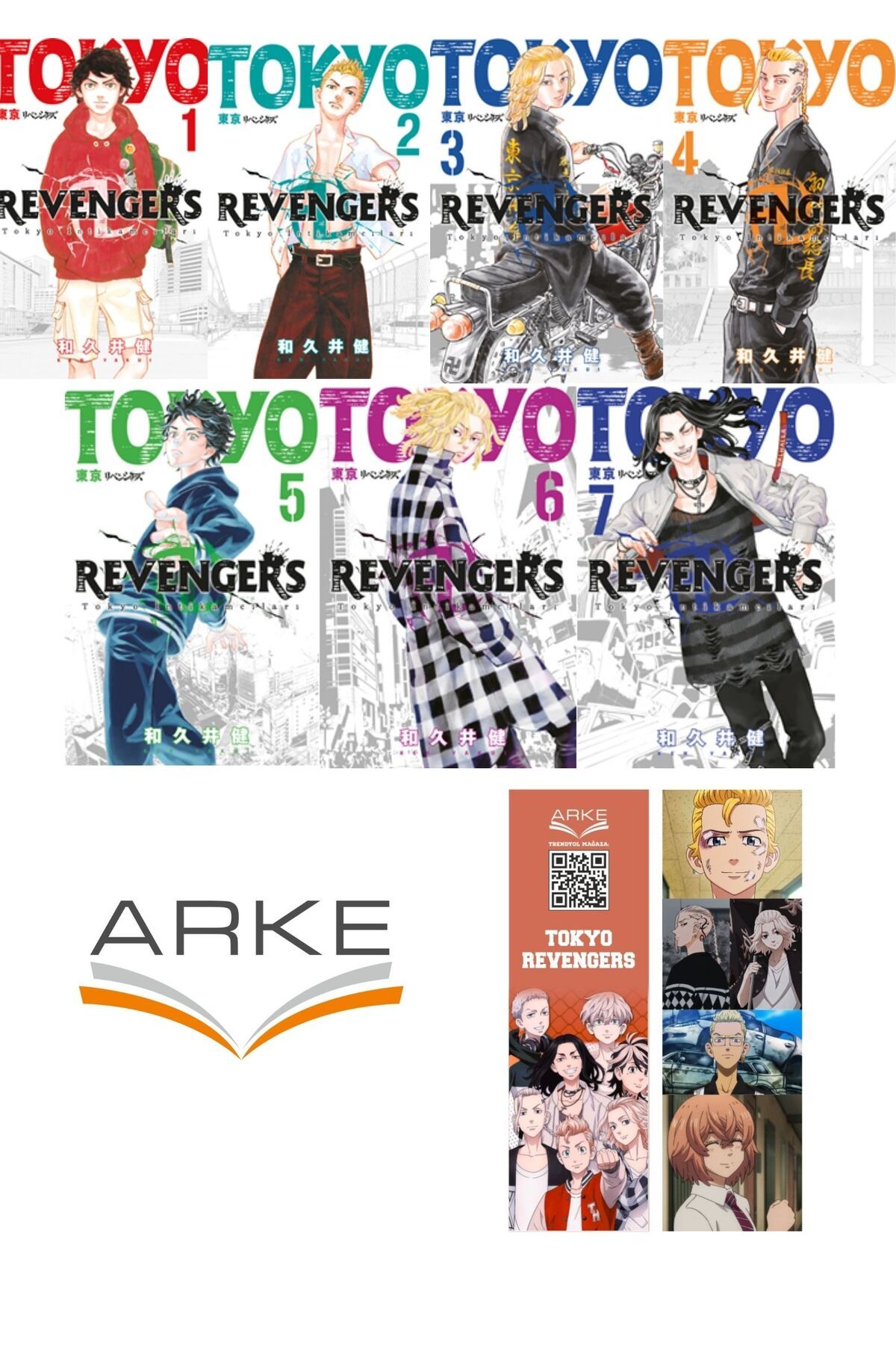 Gerekli Şeyler Yayıncılık Tokyo Revengers 1-2-3-4-5-6-7. Cilter Manga Seti ( Arke Ayraç Hediyeli)