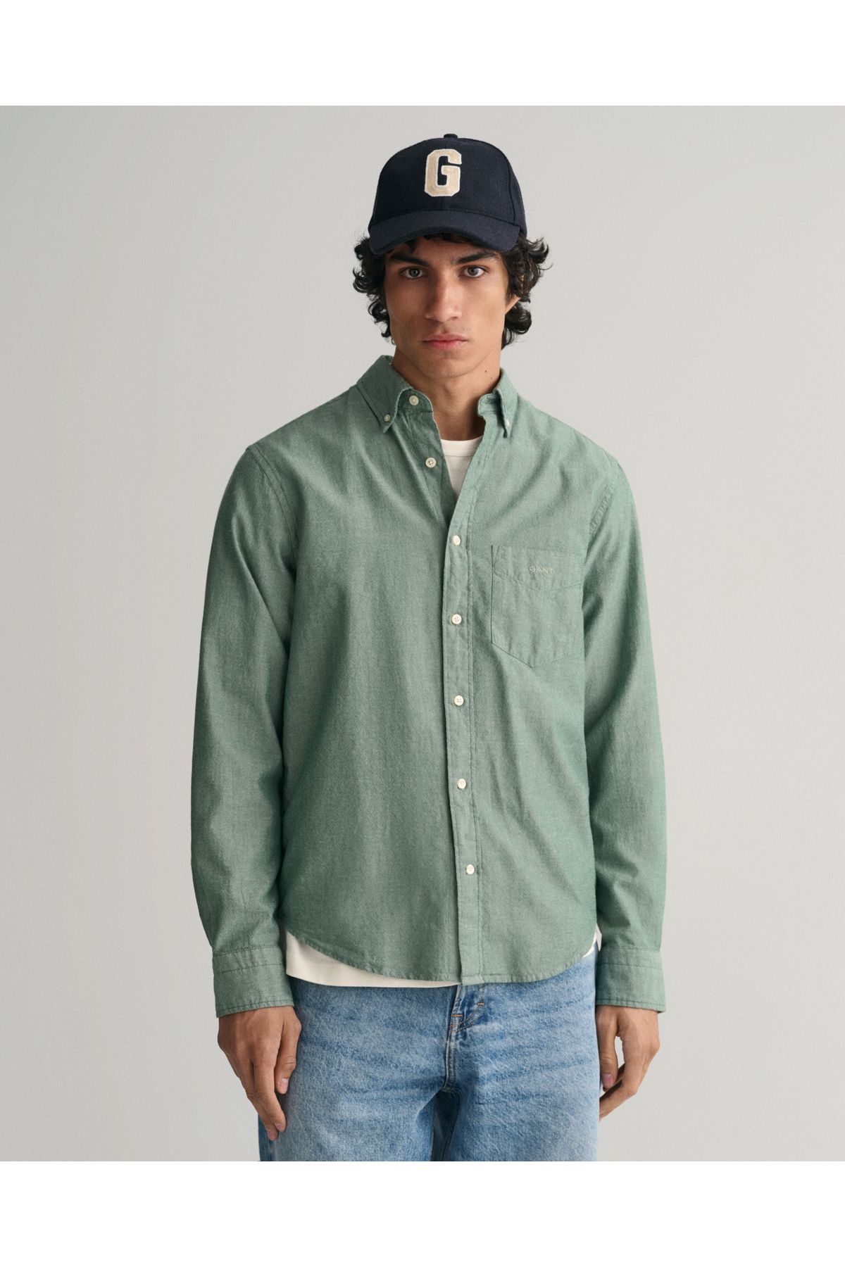 Gant Erkek Yeşil Regular Fit Düğmeli Yaka Gömlek