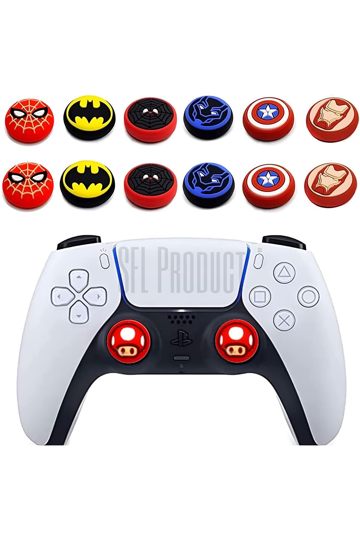 SFL Product 4 lü Paket Desenli Analog Gamepad Analog Koruyucu 4 Adet PS5/PS4/PS3/Xbox One/360-S-X/N-Switch