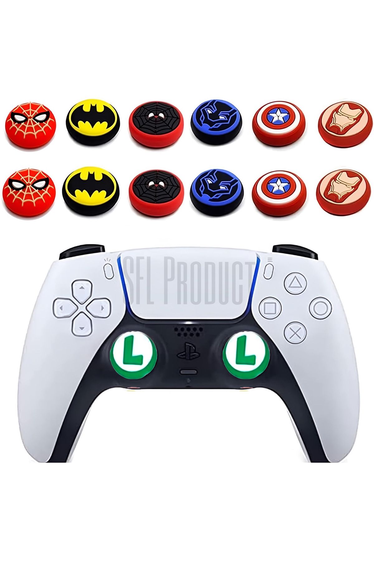 SFL Product 4 lü Paket Desenli Analog Gamepad Analog Koruyucu 4 Adet PS5/PS4/PS3/Xbox One/360-S-X/N-Switch