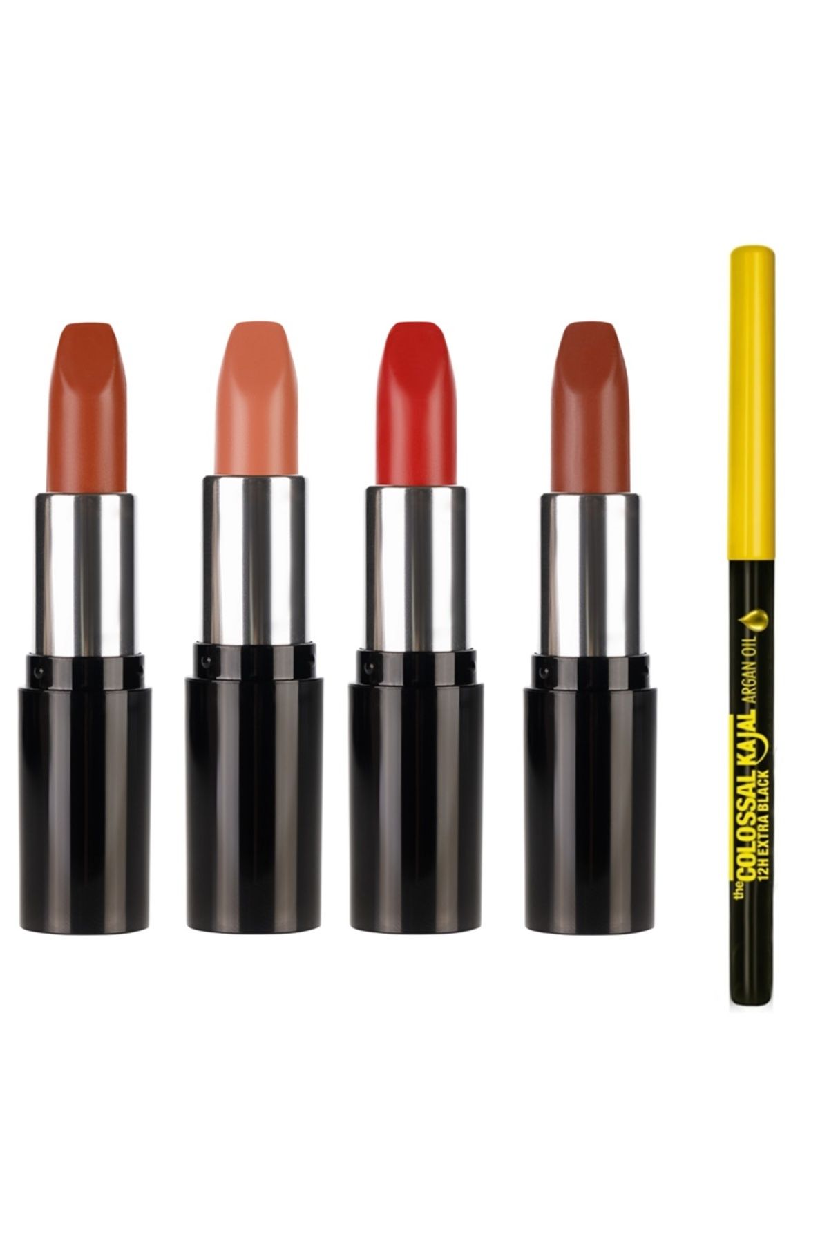 Pastel Lipstick - Ruj 546-547-548-549 4 lü set + Liner Extra Black