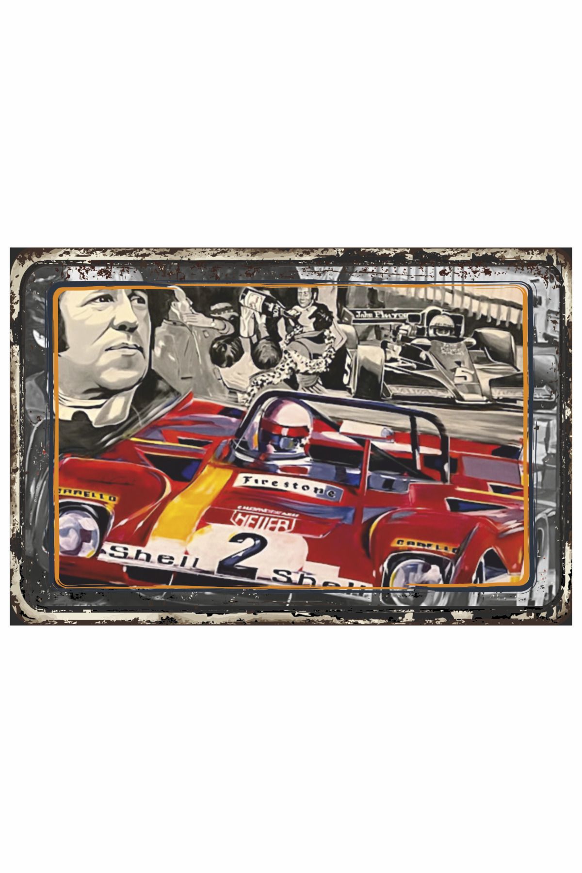 Hayat Poster Mario Andretti A True Champion klasik nostaljik yarış arabaları retro ahşap poster