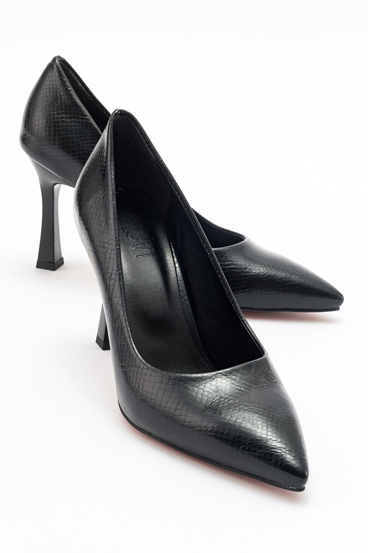 luvishoes FOREST Siyah Baskı Kadın Topuklu Ayakkabı